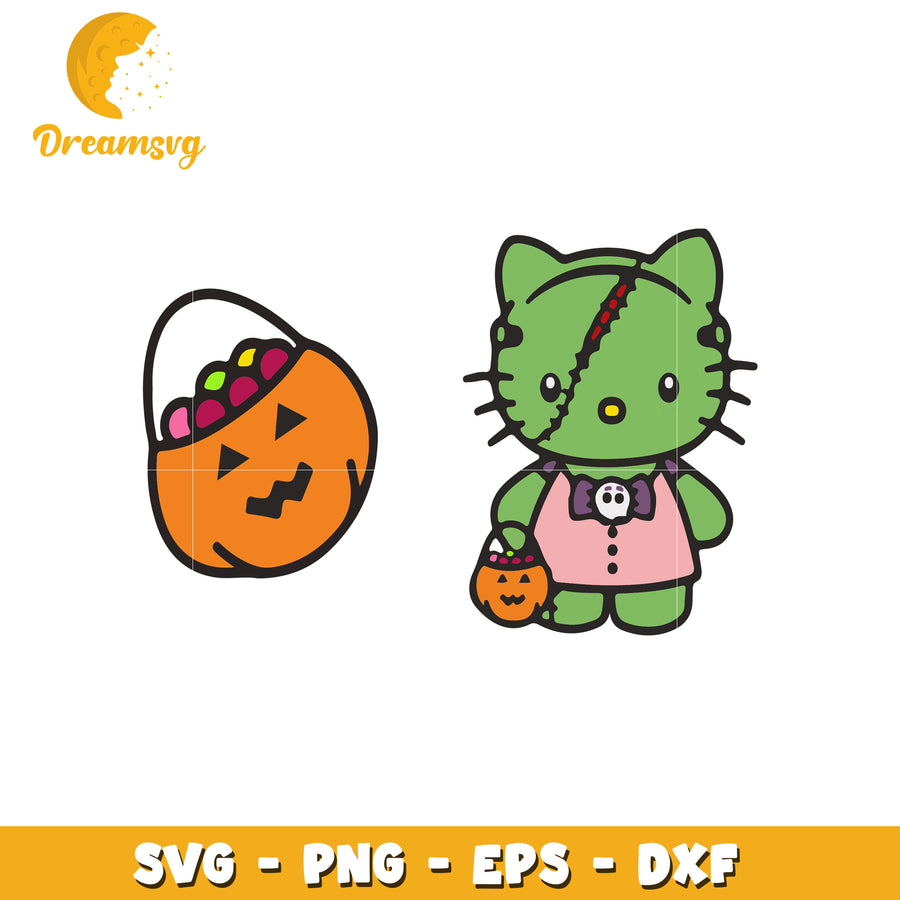 Halloween Zombie Kitty SVG Cut Files