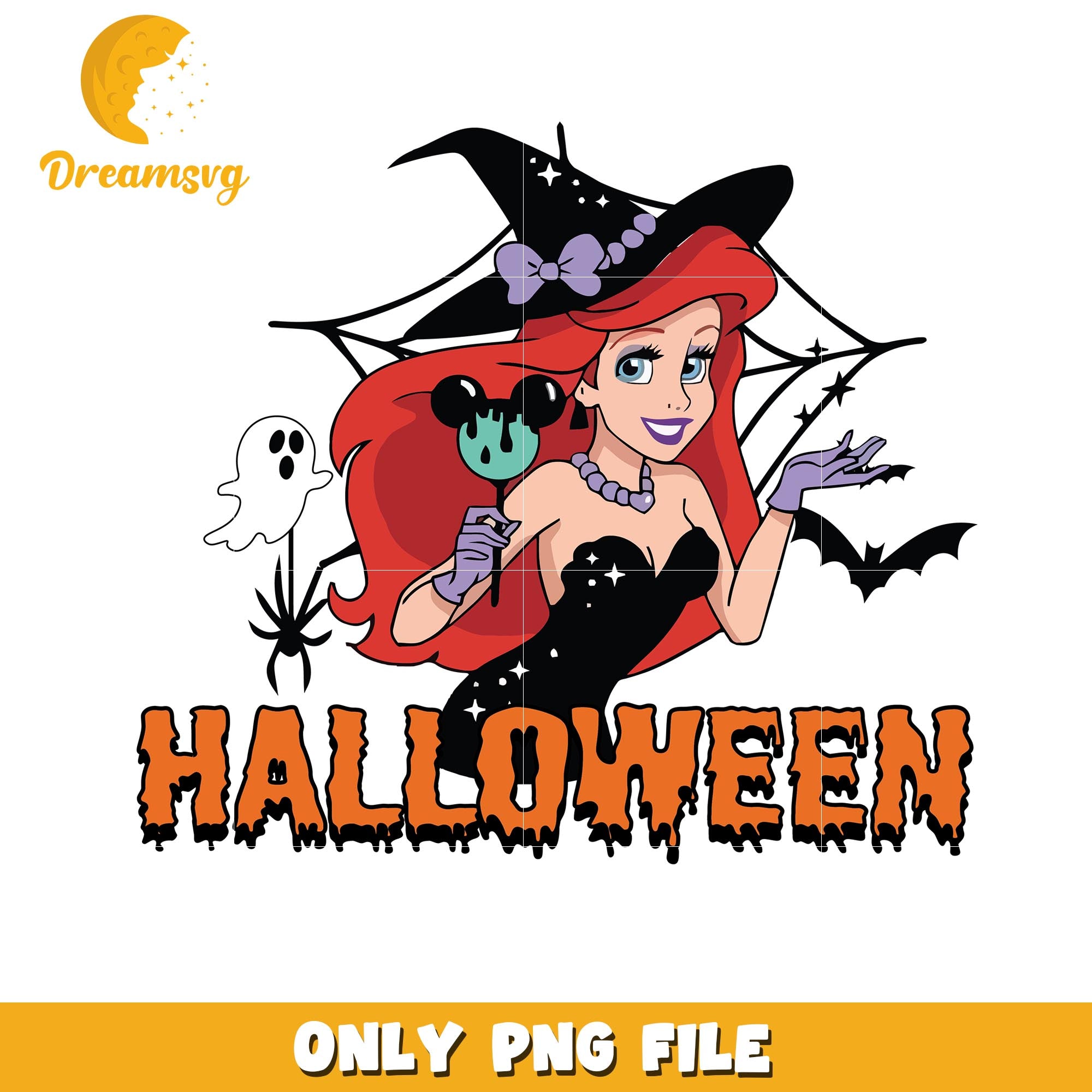Halloween Ariel princess png, Disney movies halloween princess png