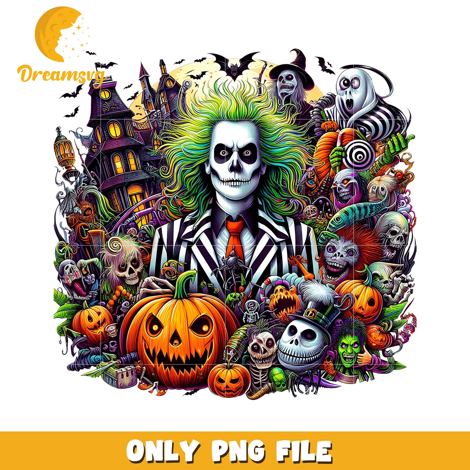 Halloween Beetlejuice pumpkin png, Beetlejuice halloween movies png
