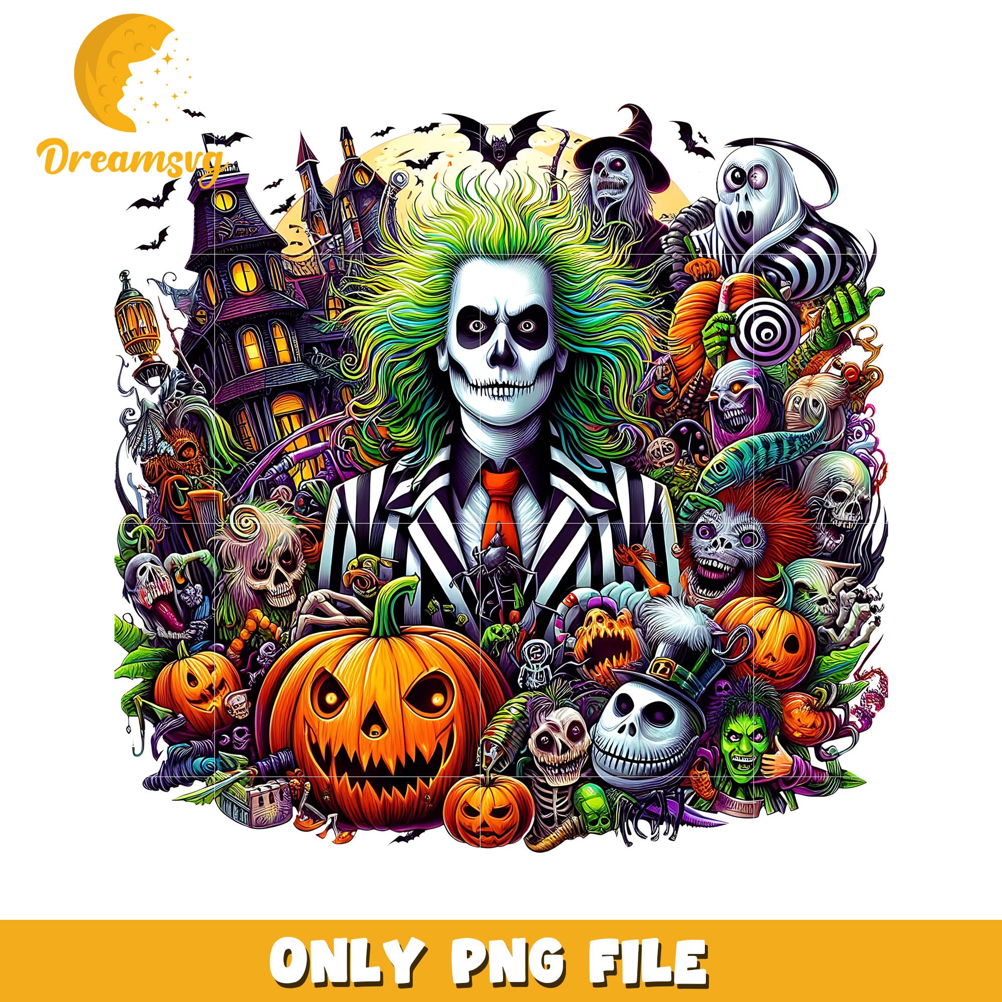 Halloween Beetlejuice pumpkin png, Beetlejuice halloween movies png