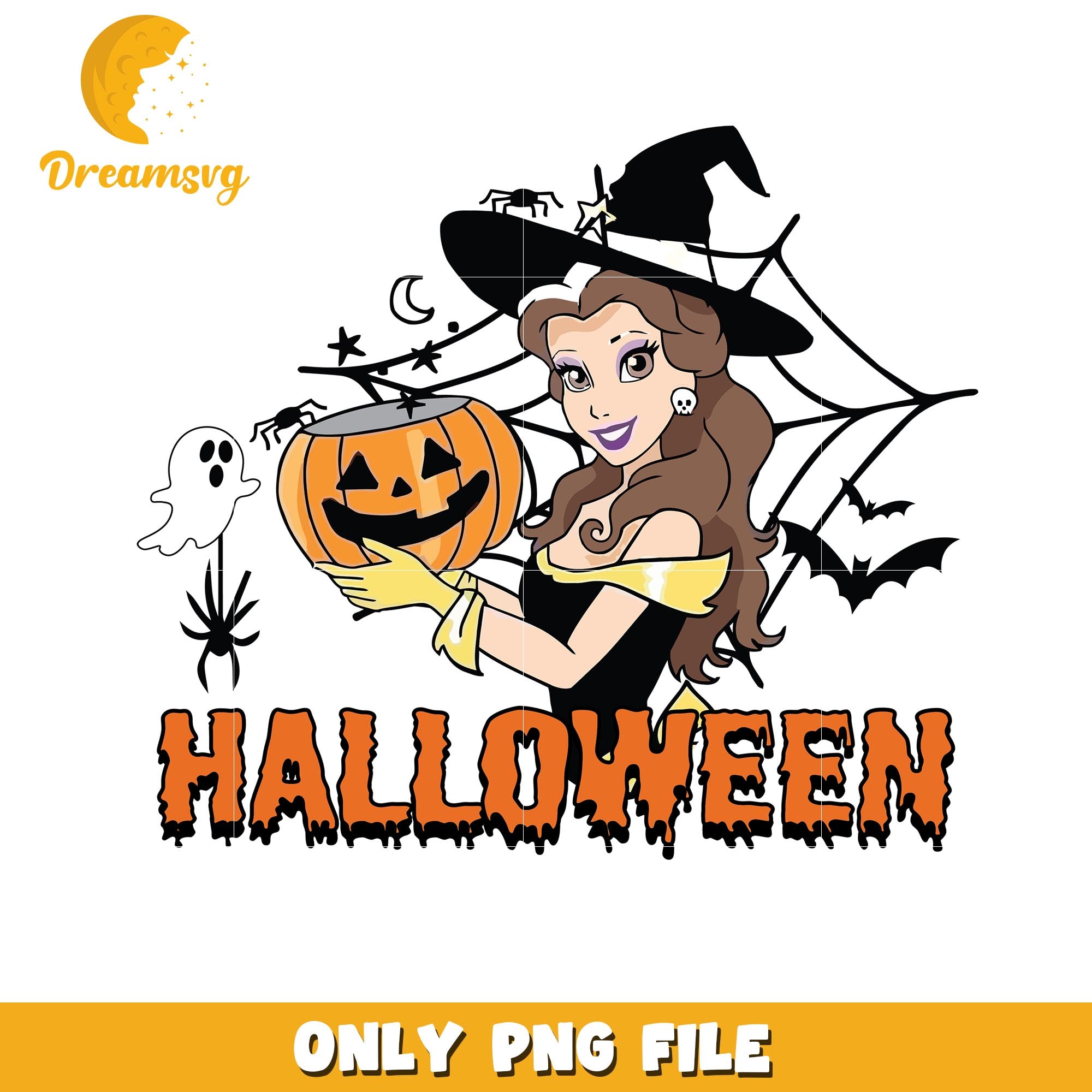 Halloween Belle princess png, Disney movies halloween princess png