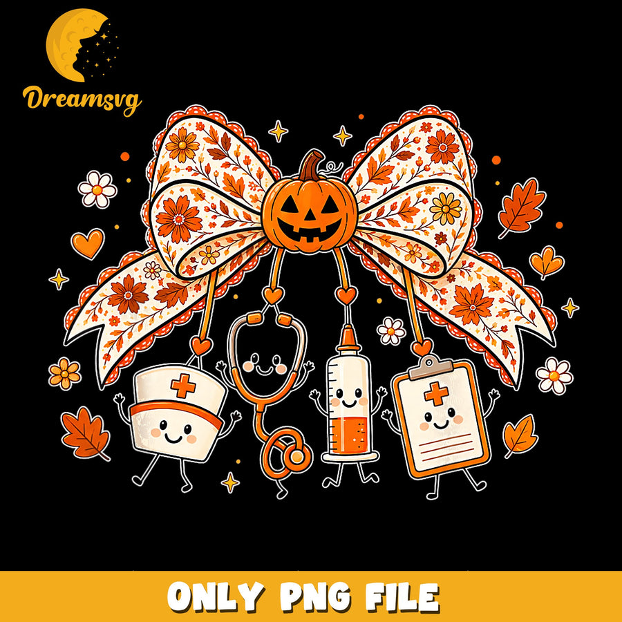 Halloween Bow PNG, Nurse Theme, Cute Medical Design PNG