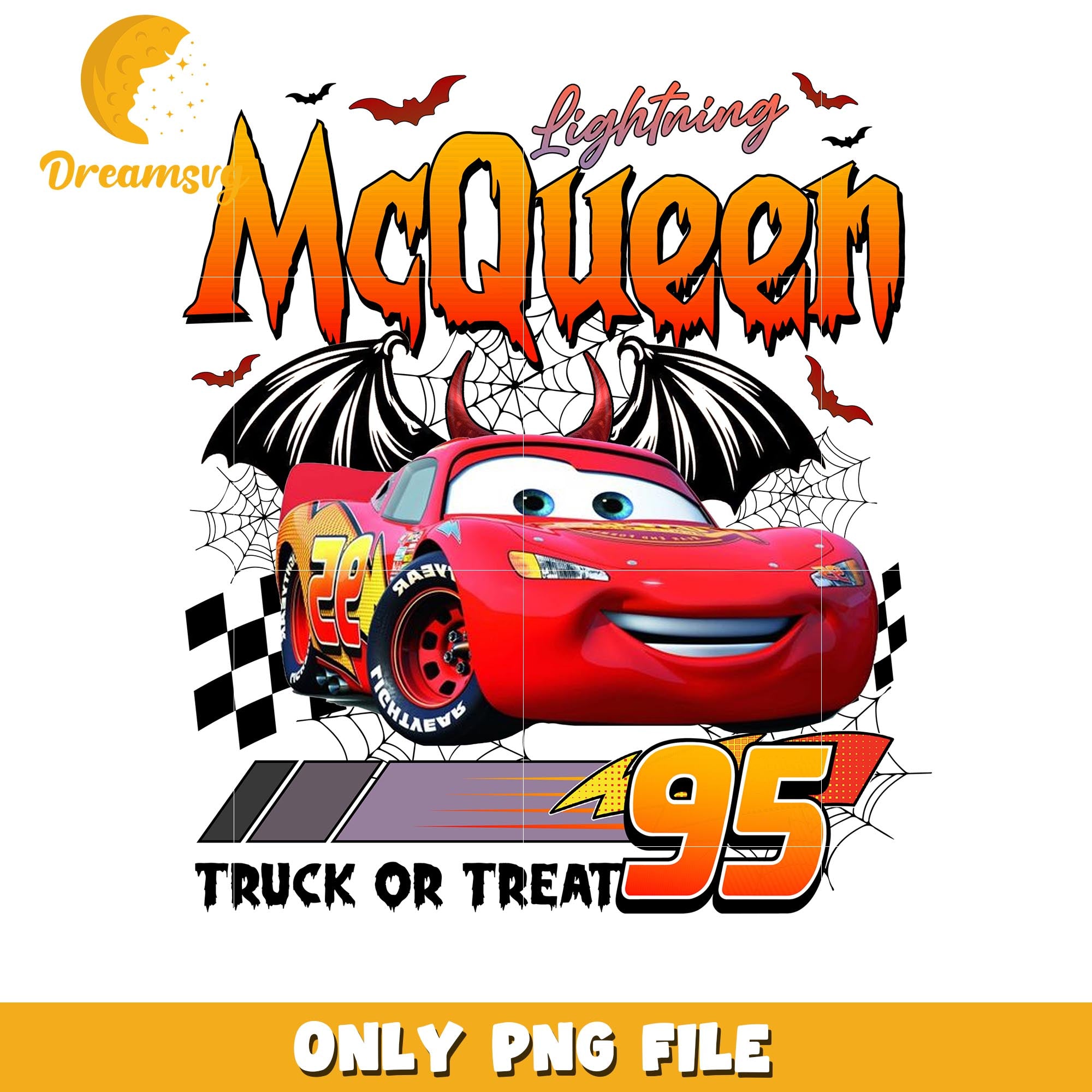 Halloween Cars Dracula Lightning Mc Queen 95 png Disney Pixar cartoon DreamSVG Store