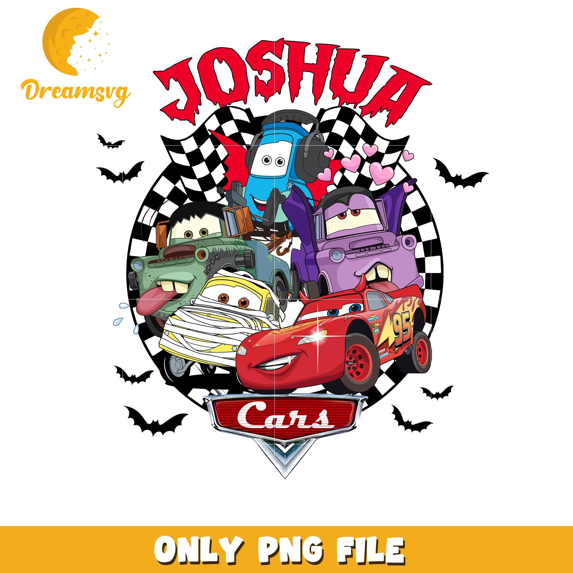 Halloween Cars Joshua png, Disney Pixar cartoon characters png