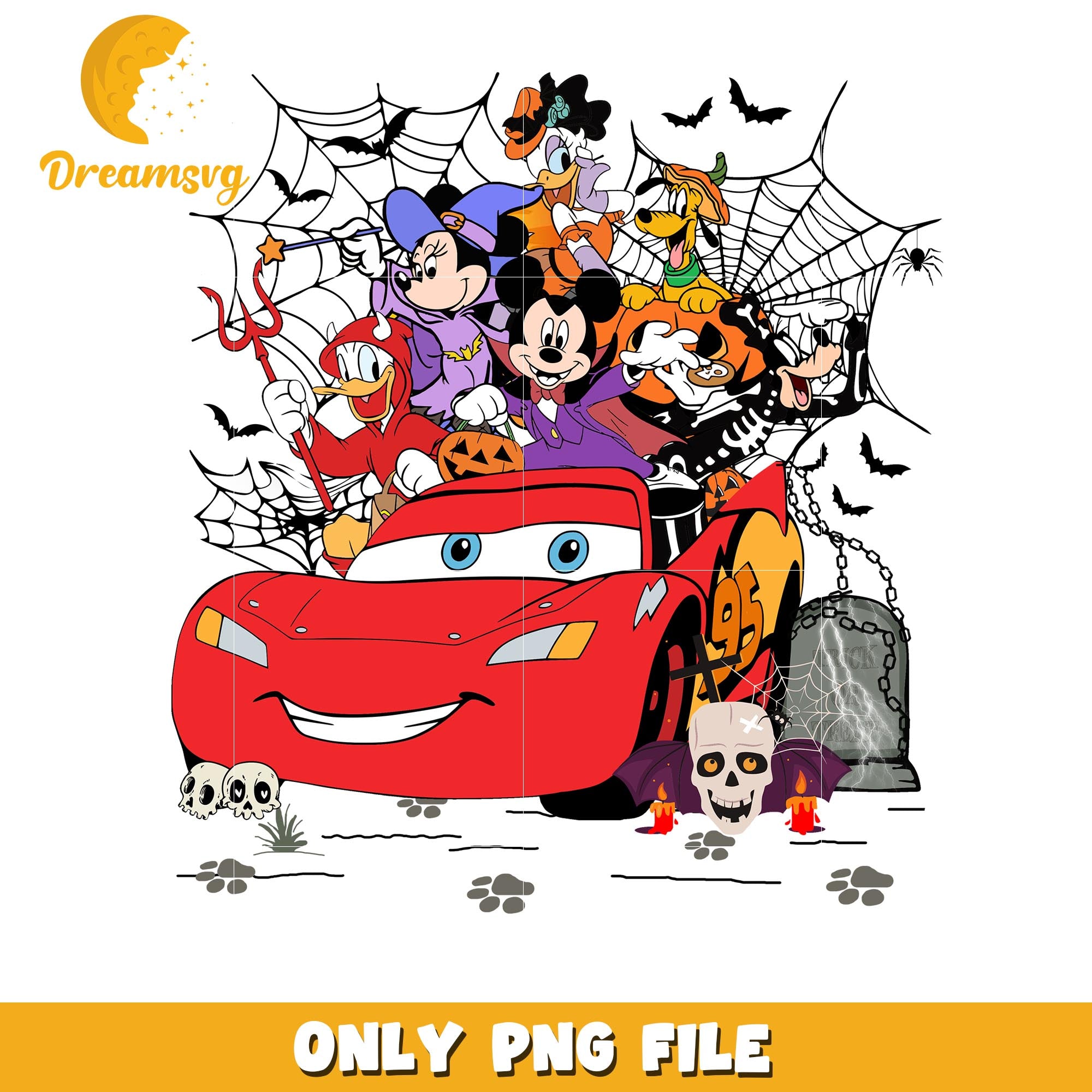 Halloween Cars Lightning Mc Queen and friends png, Disney Pixar cartoon characters png