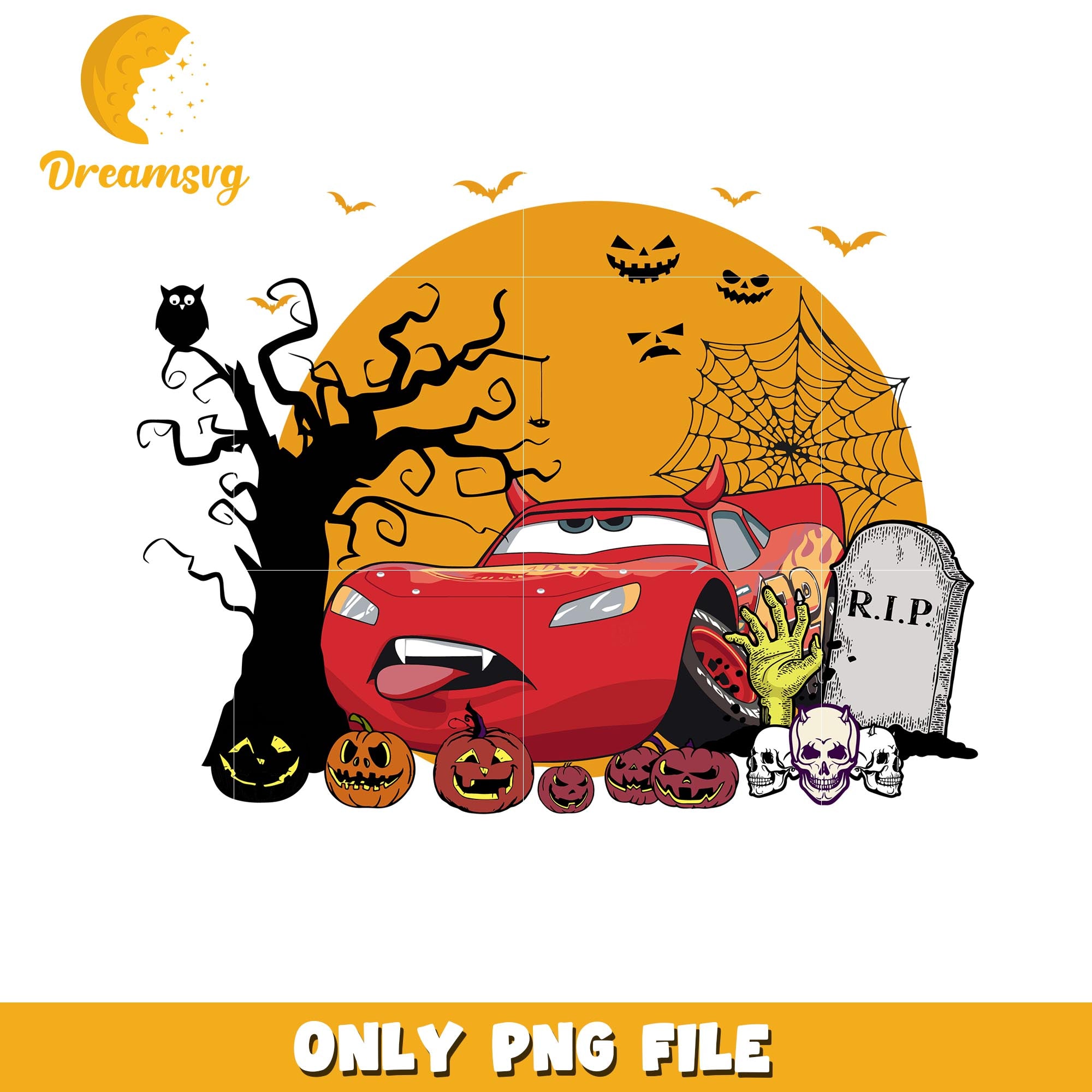 Halloween Cars Mc Queen dracula png, Disney Pixar cartoon characters png