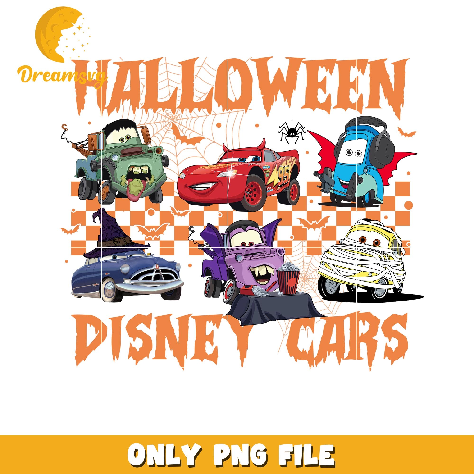 Halloween Cars movies character png, Disney Pixar cartoon characters png