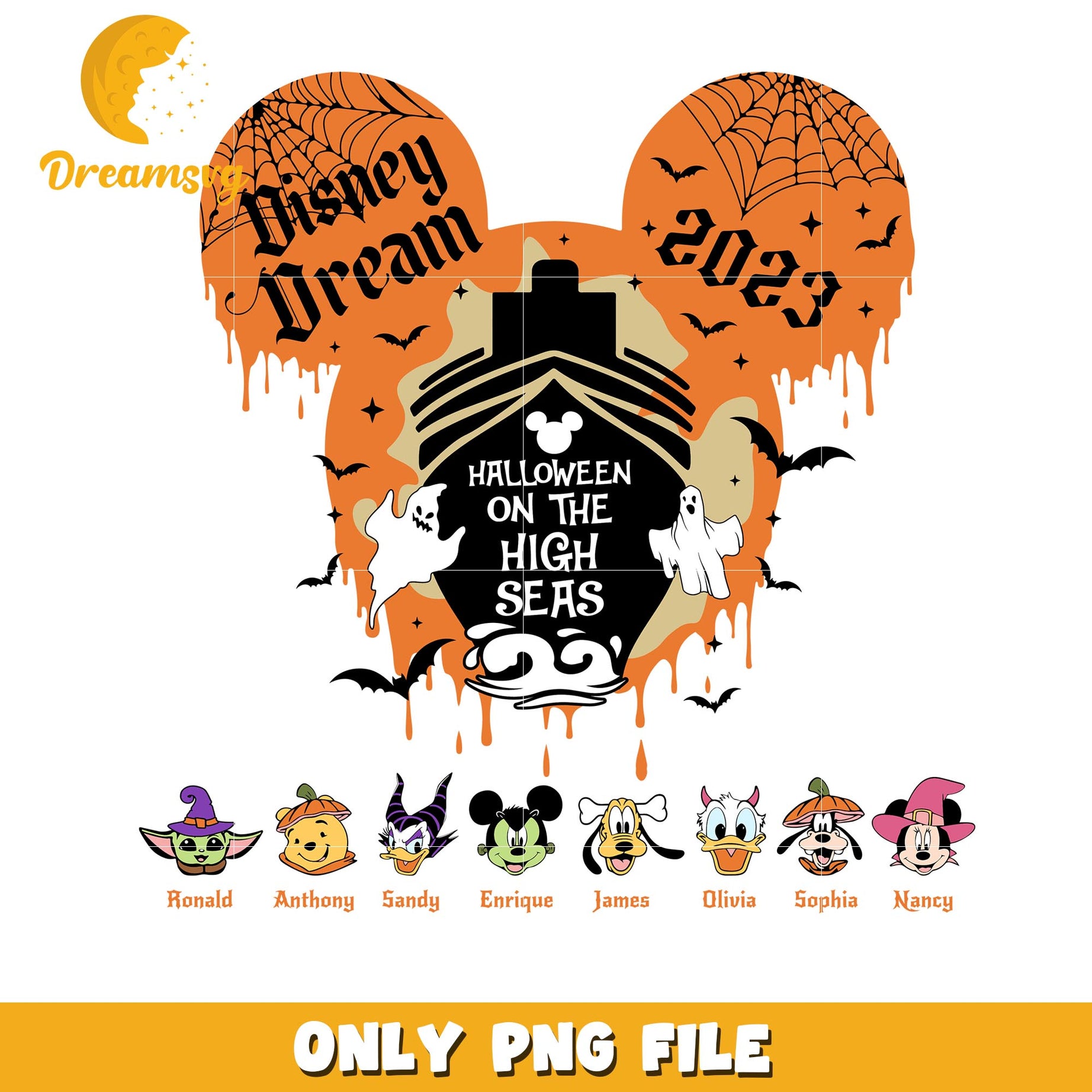 Halloween Disney dream 2023 on the high seas png, Disney world halloween vibes png