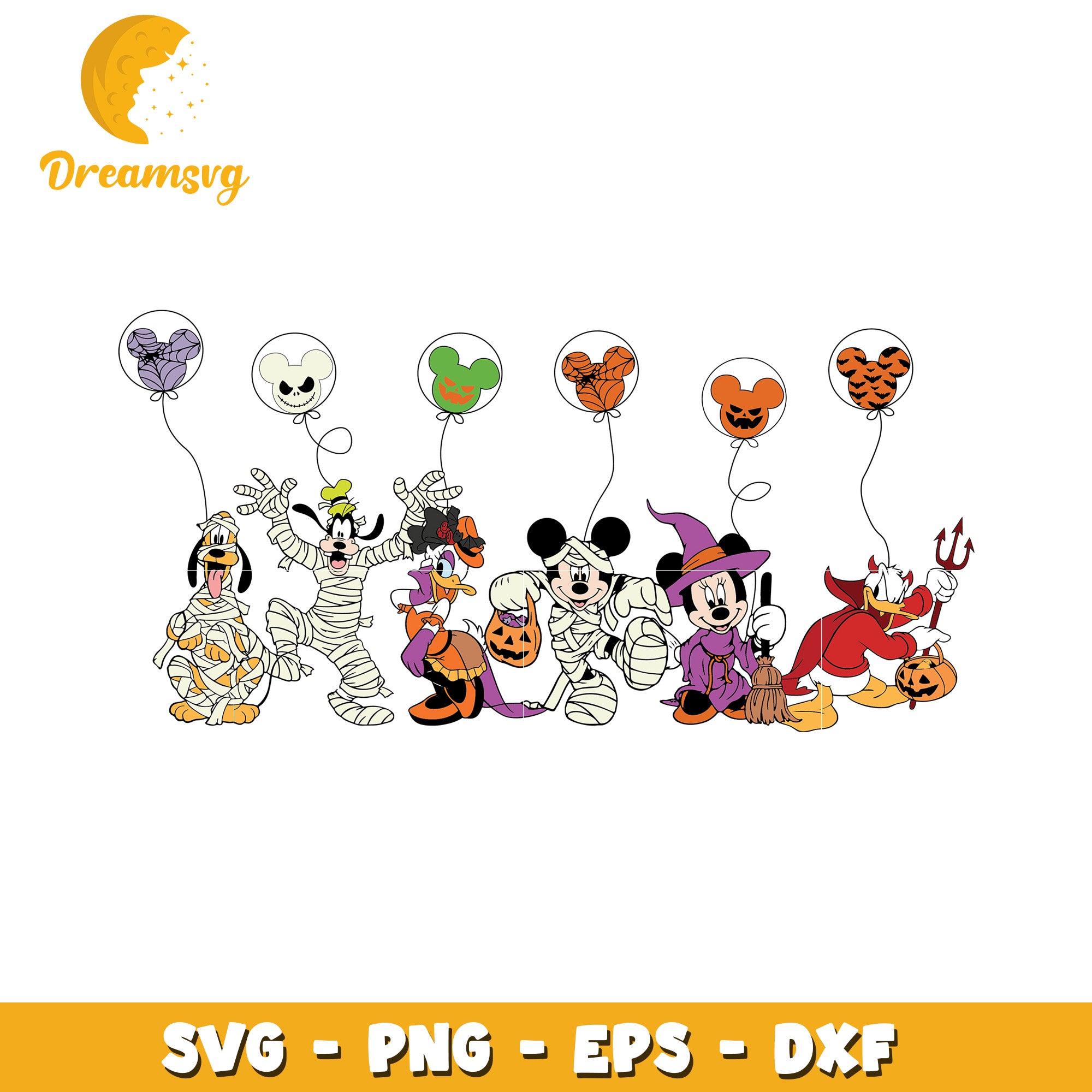 Halloween Disneyland friends squad svg, Disney friends halloween vibes svg