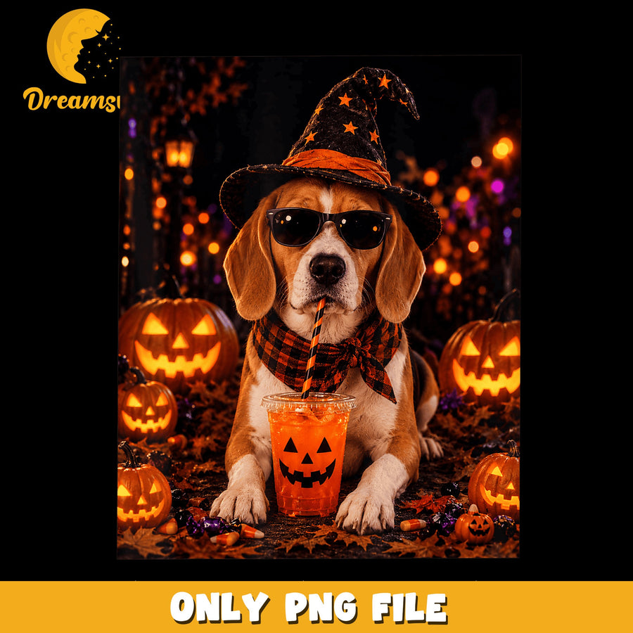 Halloween Dog PNG, Spooky Pumpkins, Fun Costume PNG