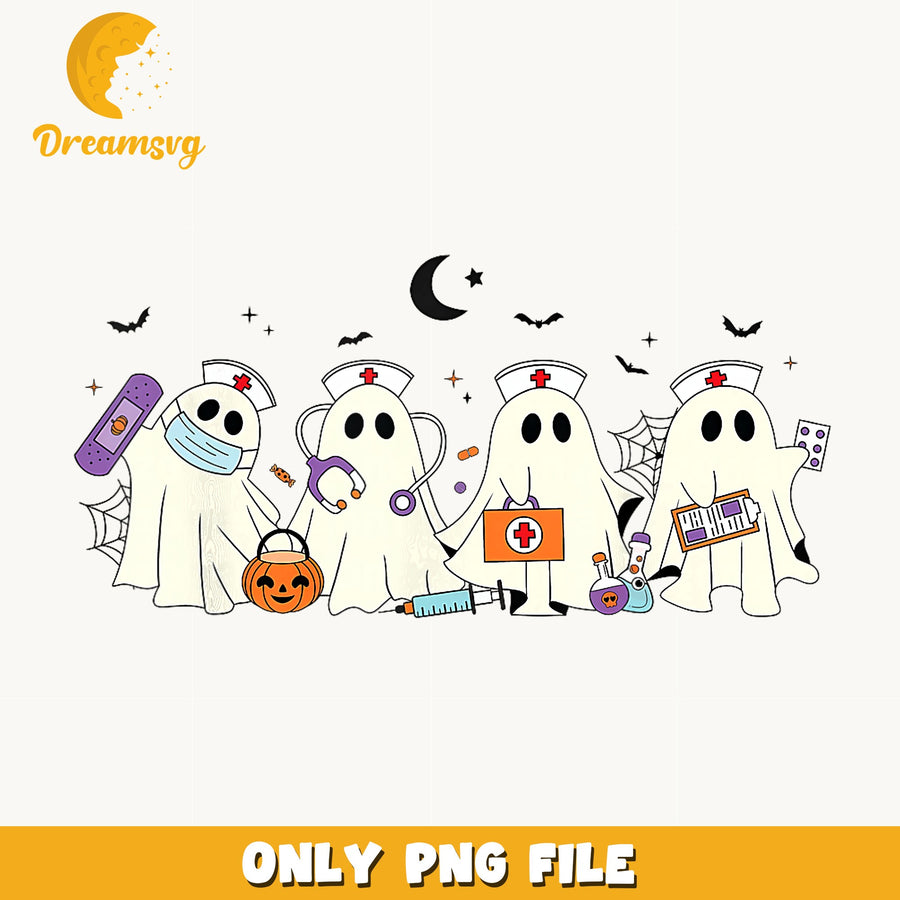 Halloween Ghost Nurse Clipart PNG, Boo Crew Medical, Halloween PNG