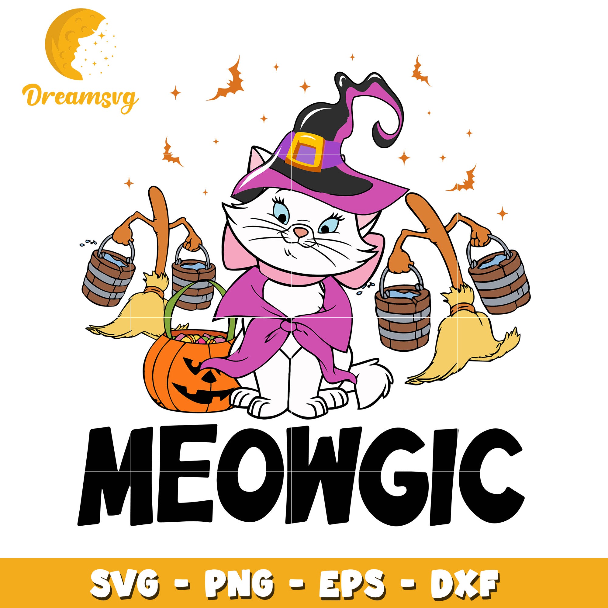 Halloween Meowgic cat svg, Disney movies halloween svg