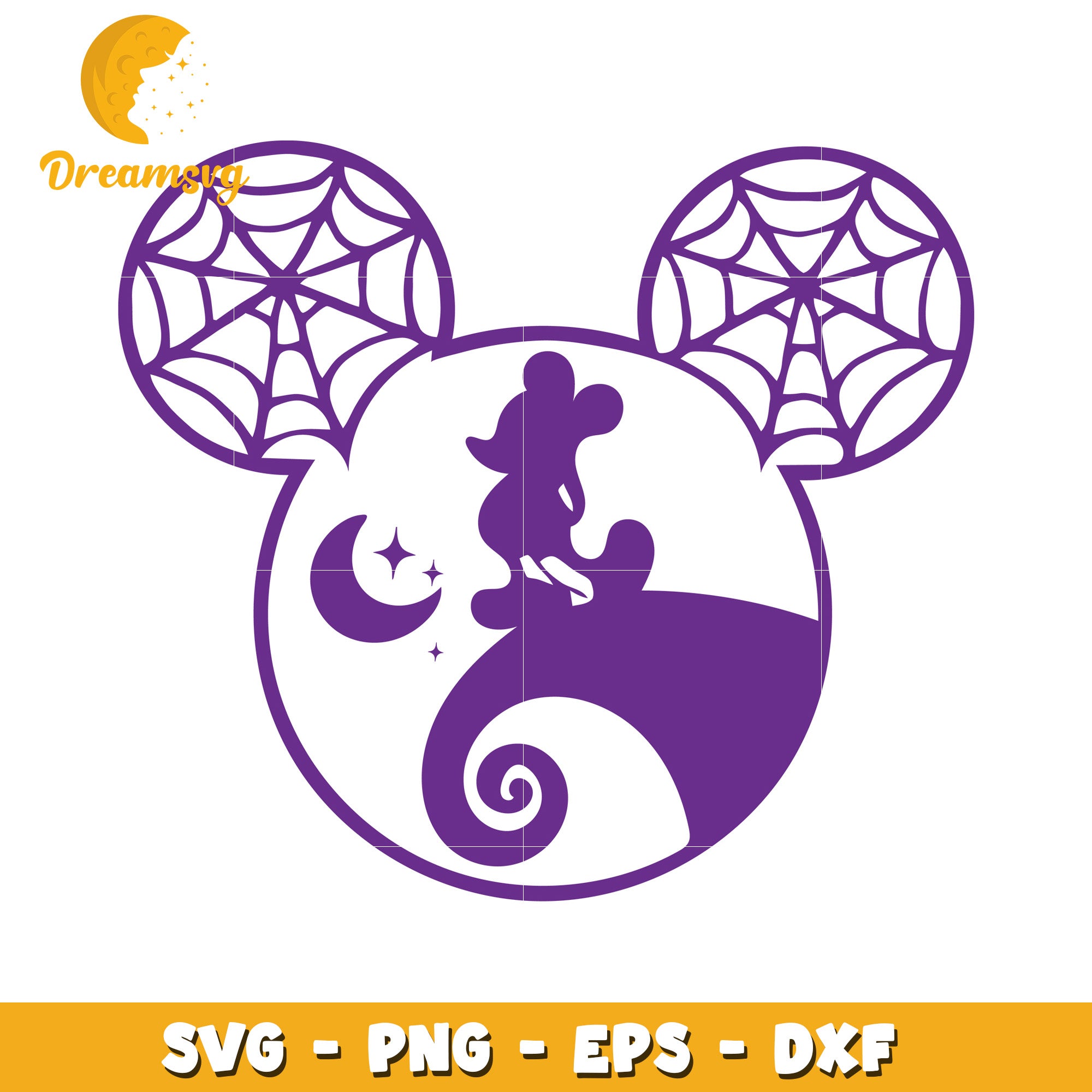 Halloween Mickey head nightmare before Christmas svg, Disney movies halloween svg