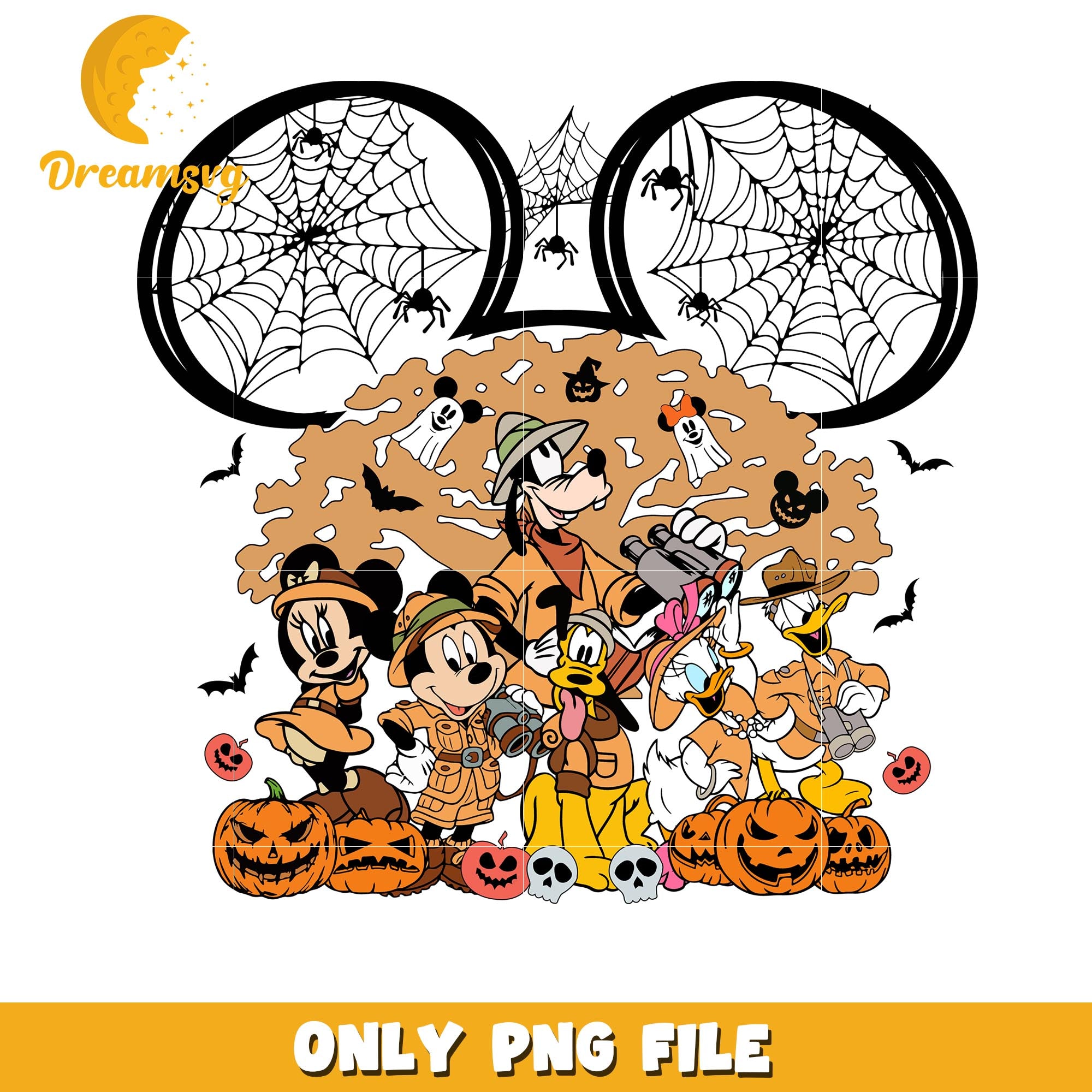 Halloween Mickey spider friends, Disney cartoon halloween friends png