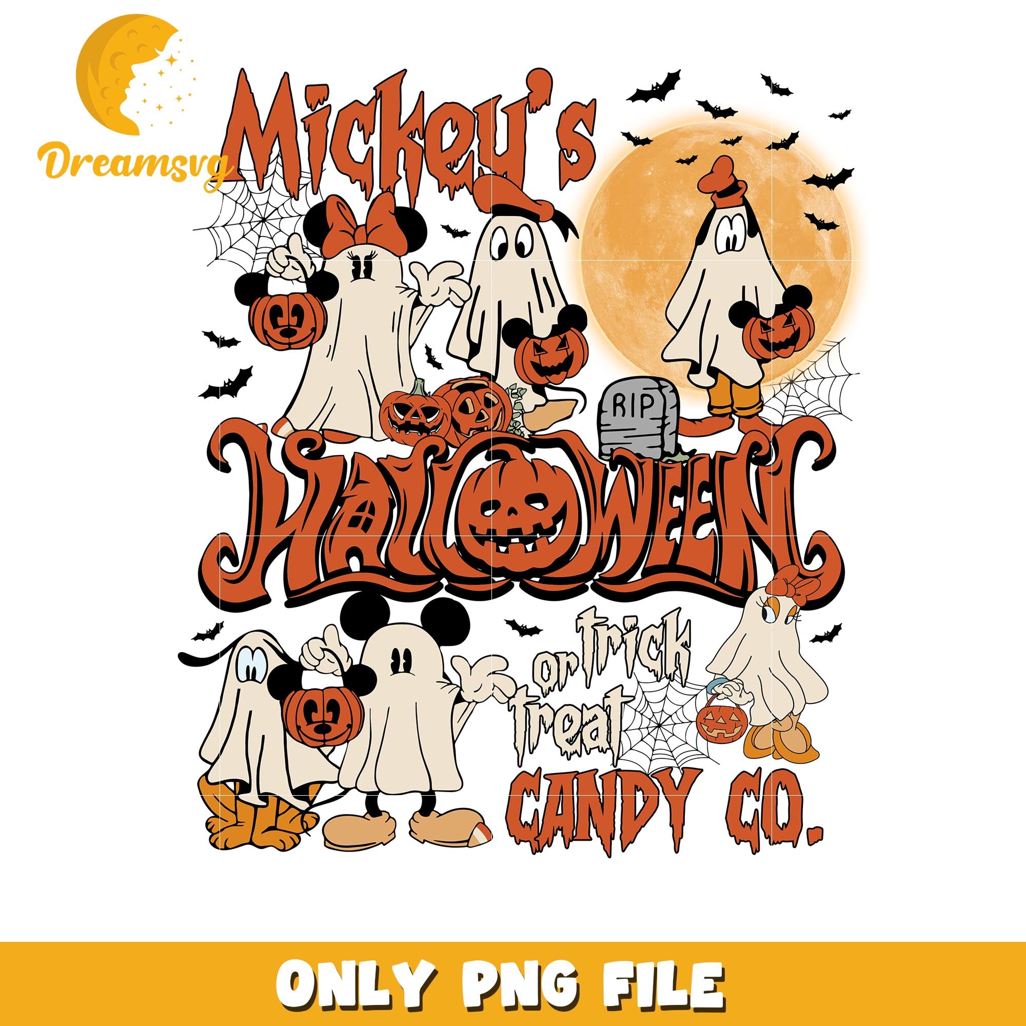 Halloween Mickey trick or treat png, Disney cartoon halloween friends png