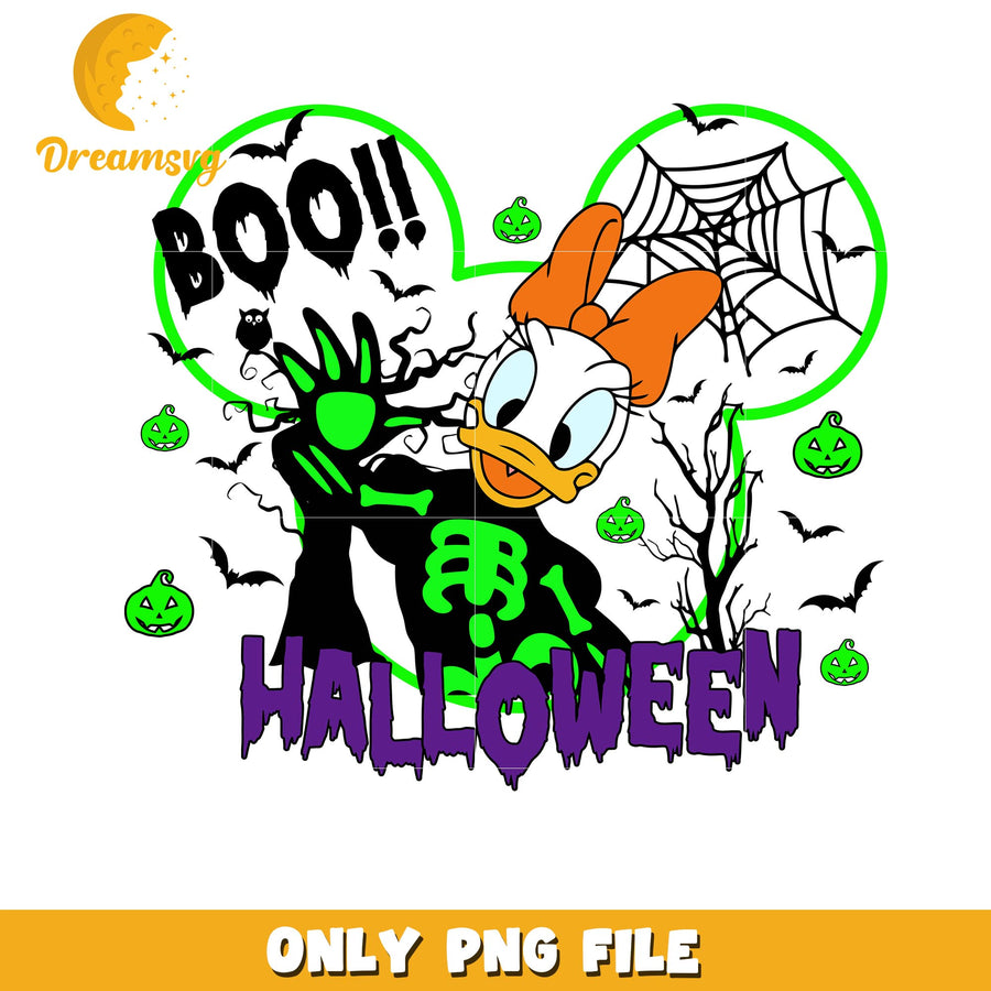 Halloween Skeleton Boo Daisy png, Disney friends halloween vibes png