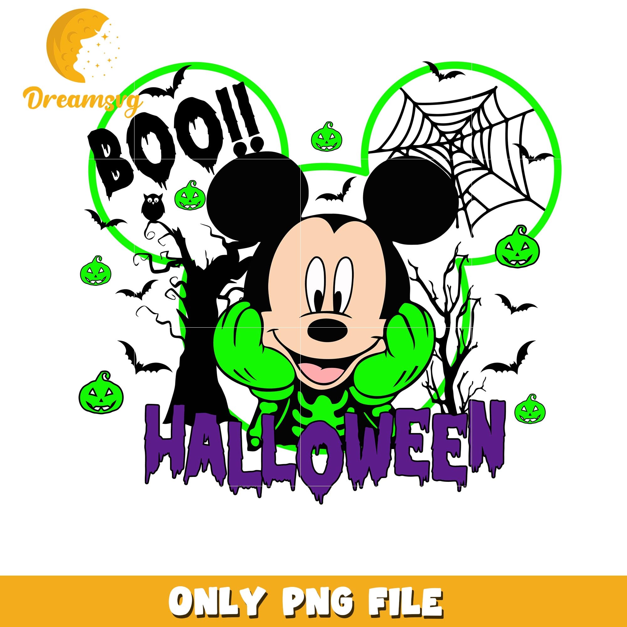 Halloween Skeleton Boo Mickey png, Disney friends halloween vibes png