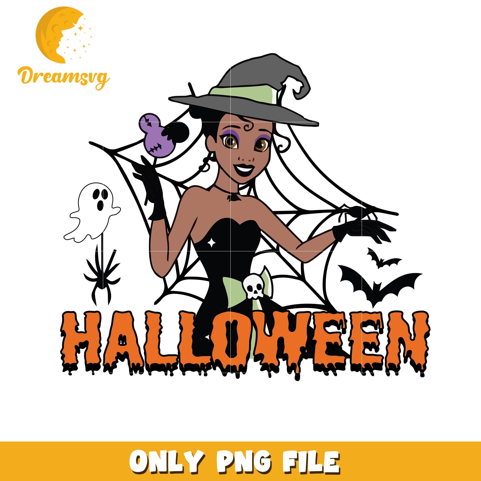 Halloween Tiana princess png, Disney movies halloween princess png