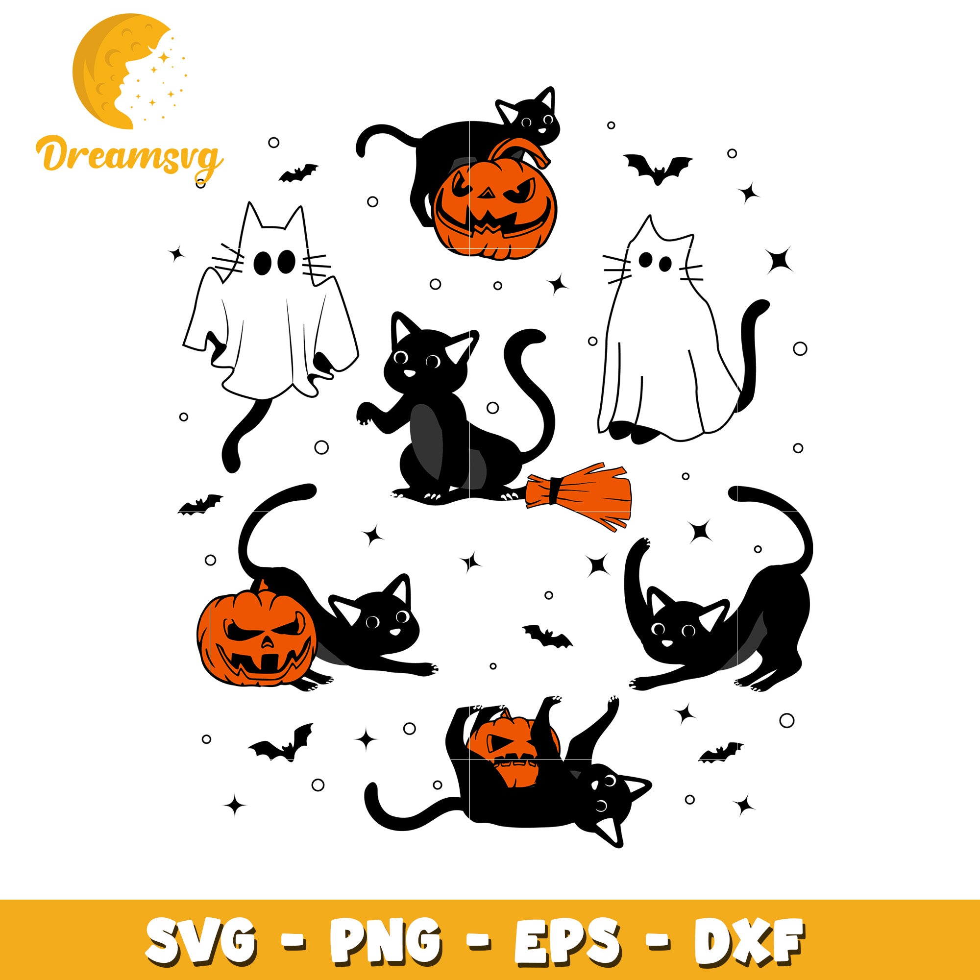 Halloween black cat svg, Horror svg, Halloween symbols svg
