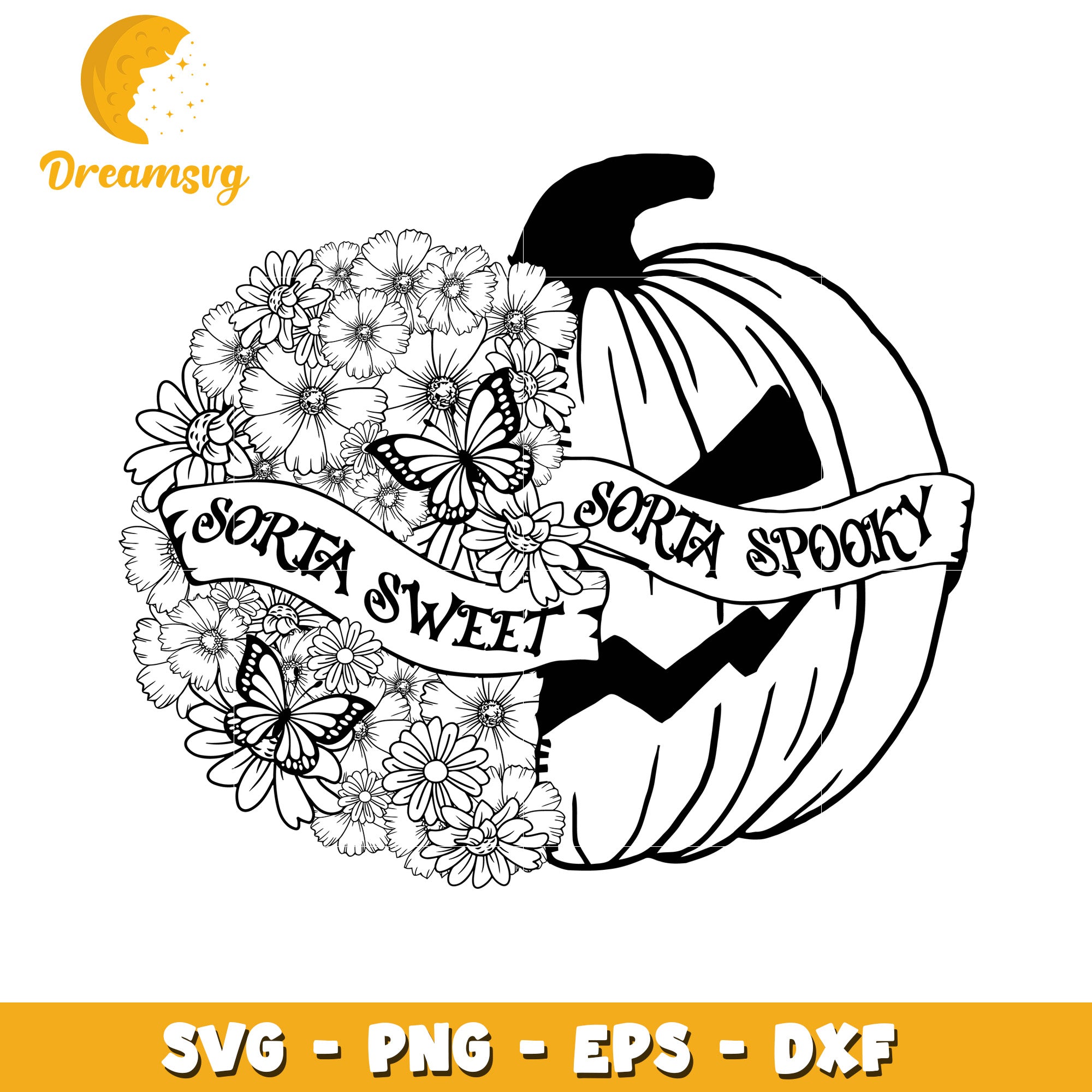 Halloween floral pumpkin sweet spooky svg, Disney movies halloween svg