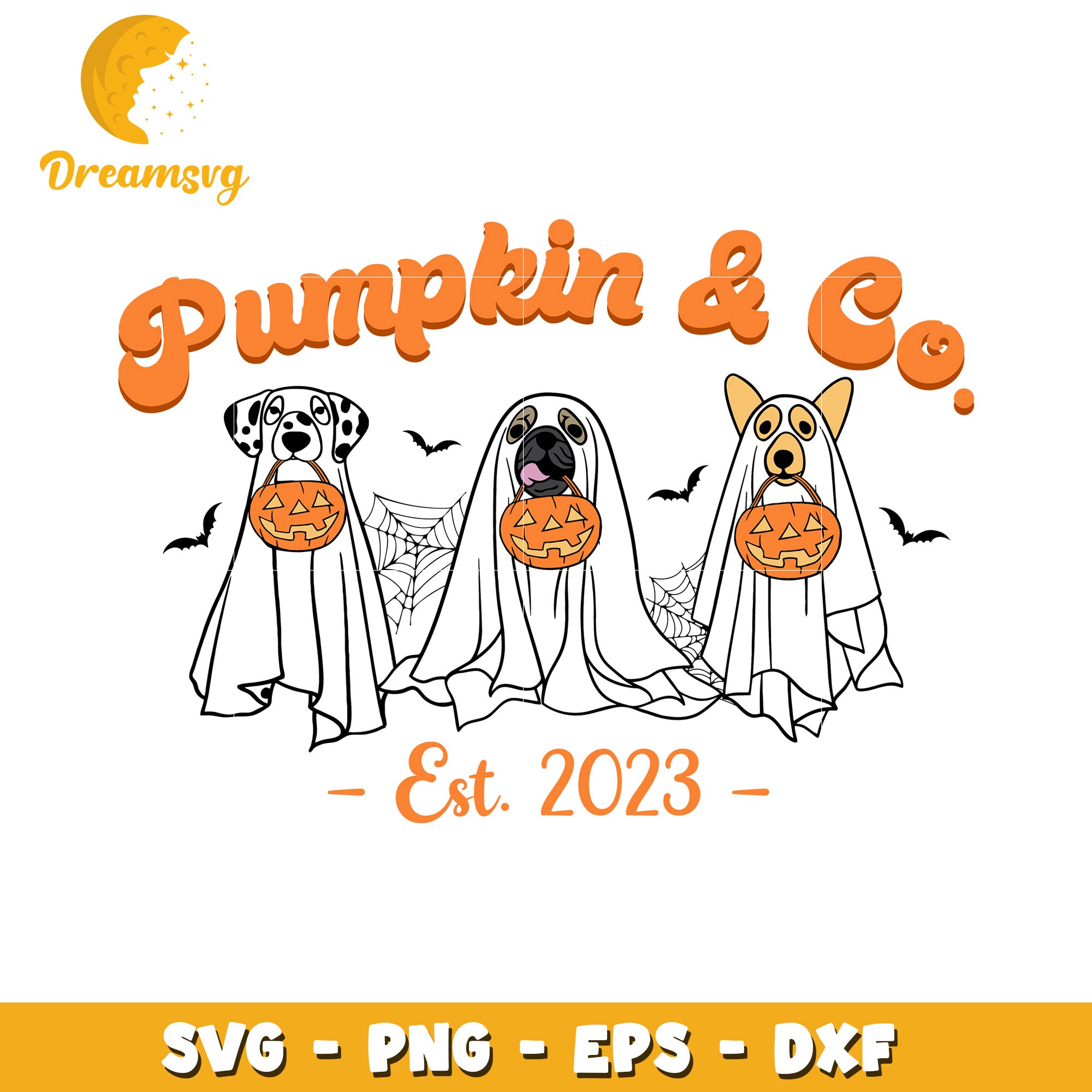 Halloween ghost dog pumkin svg, Halloween horrors dogs svg