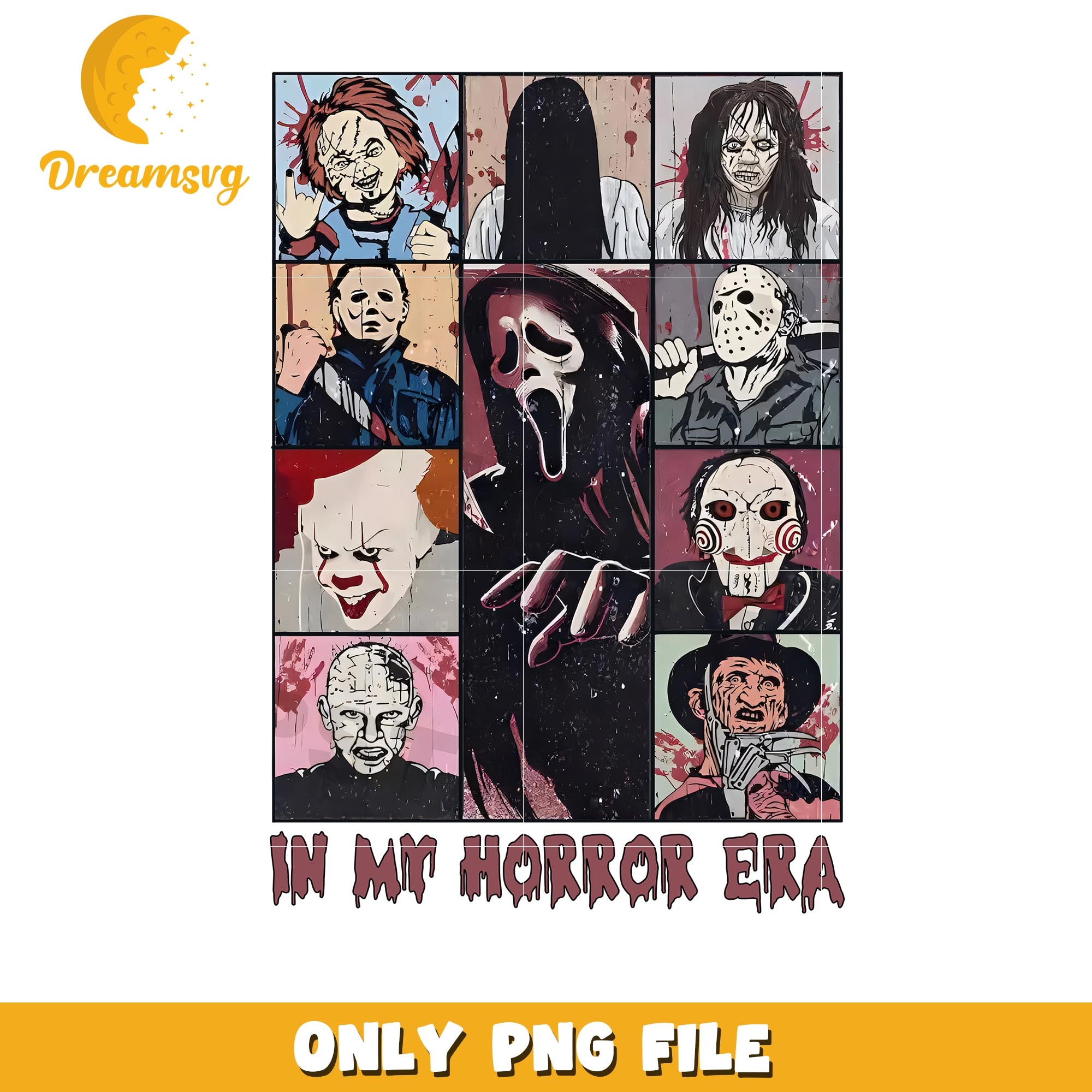 Halloween in my horror killers era png, Horror movies killers png