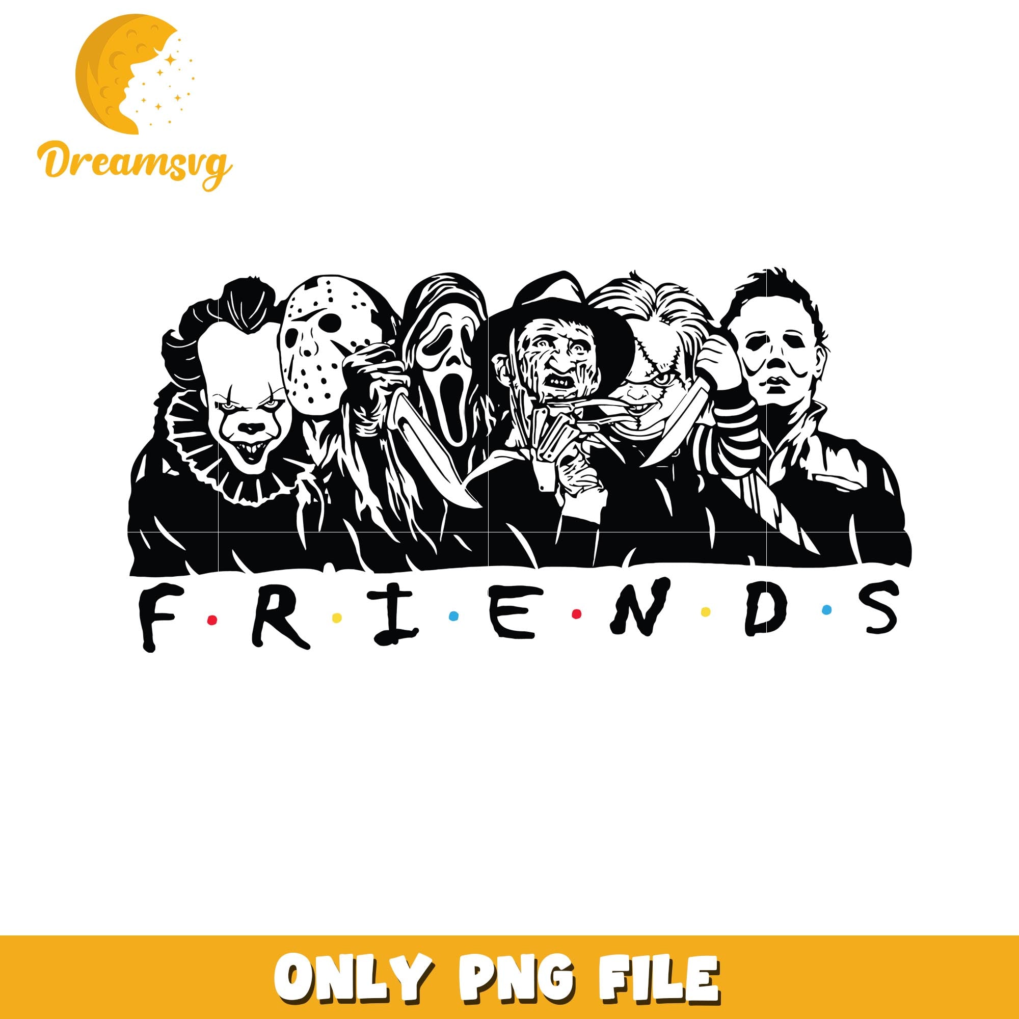 Halloween killers friends gang png, Horror movies killers png