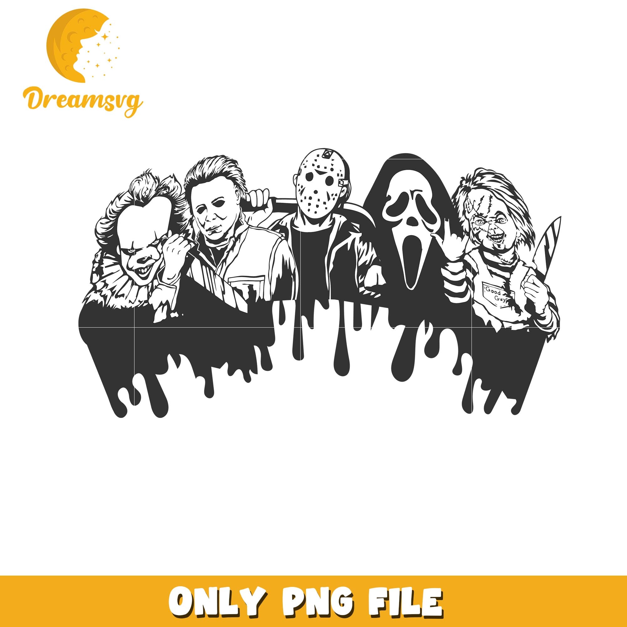 Halloween killers gang png, Horror movies killers png
