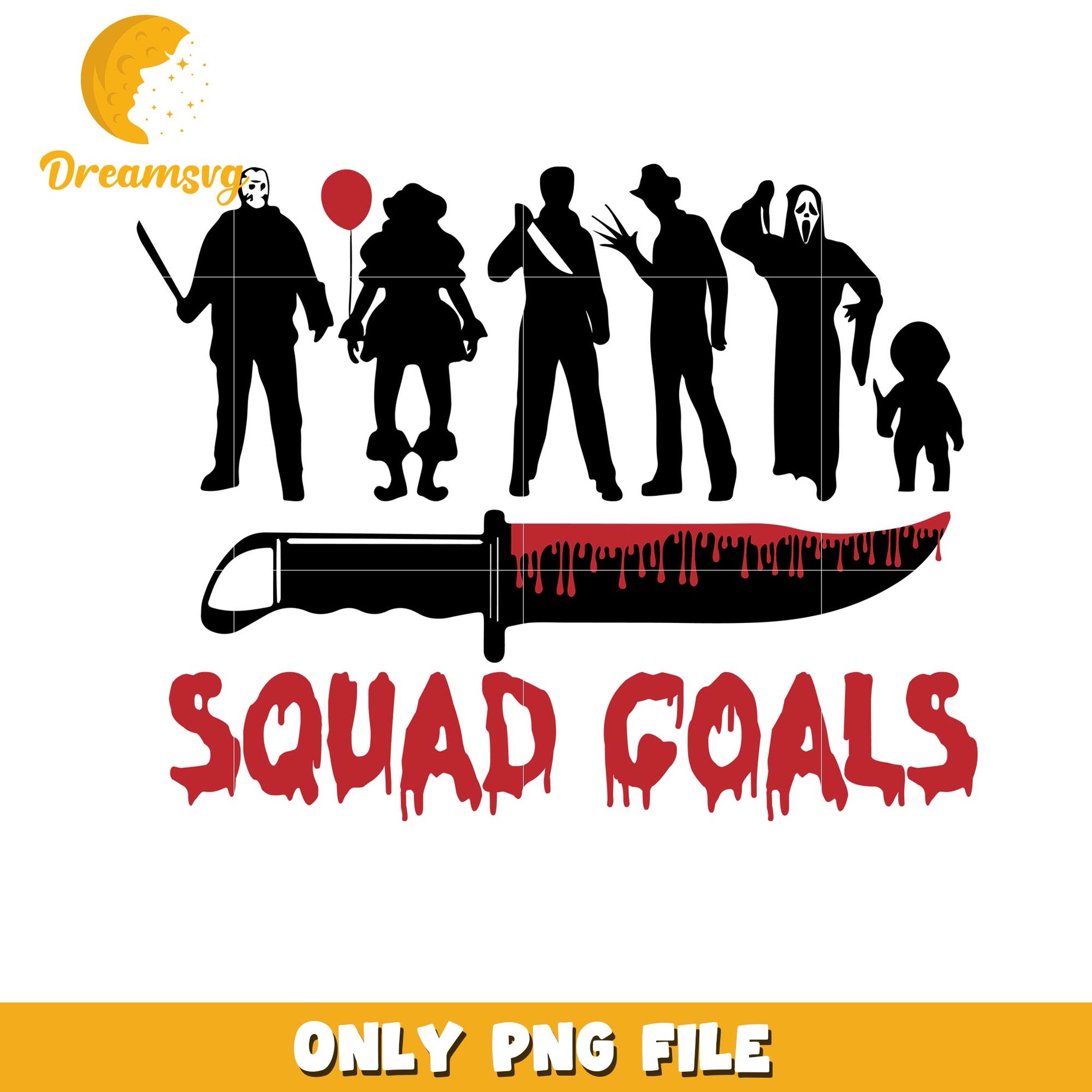Halloween killers squad goals png, Horror movies killers png