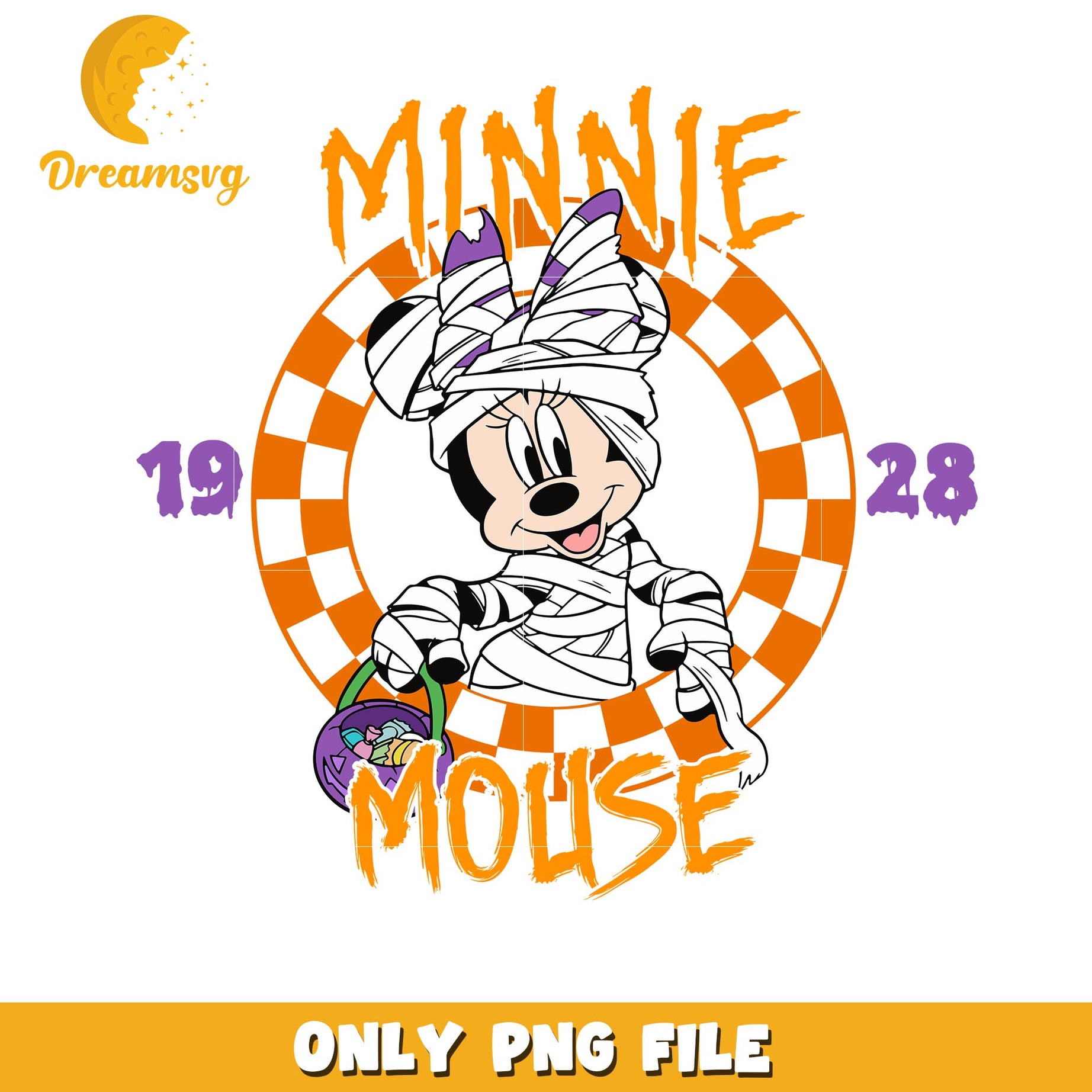 Halloween mummy Minnie mouse png, Disney friends halloween vibes png