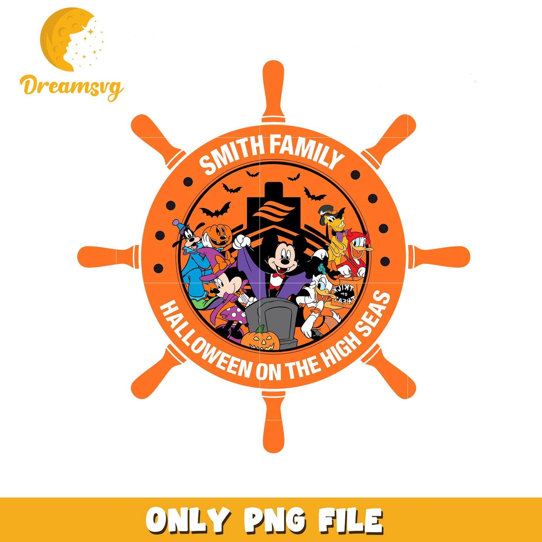 Halloween on the high seas wheel png, Disney friends halloween vibes png