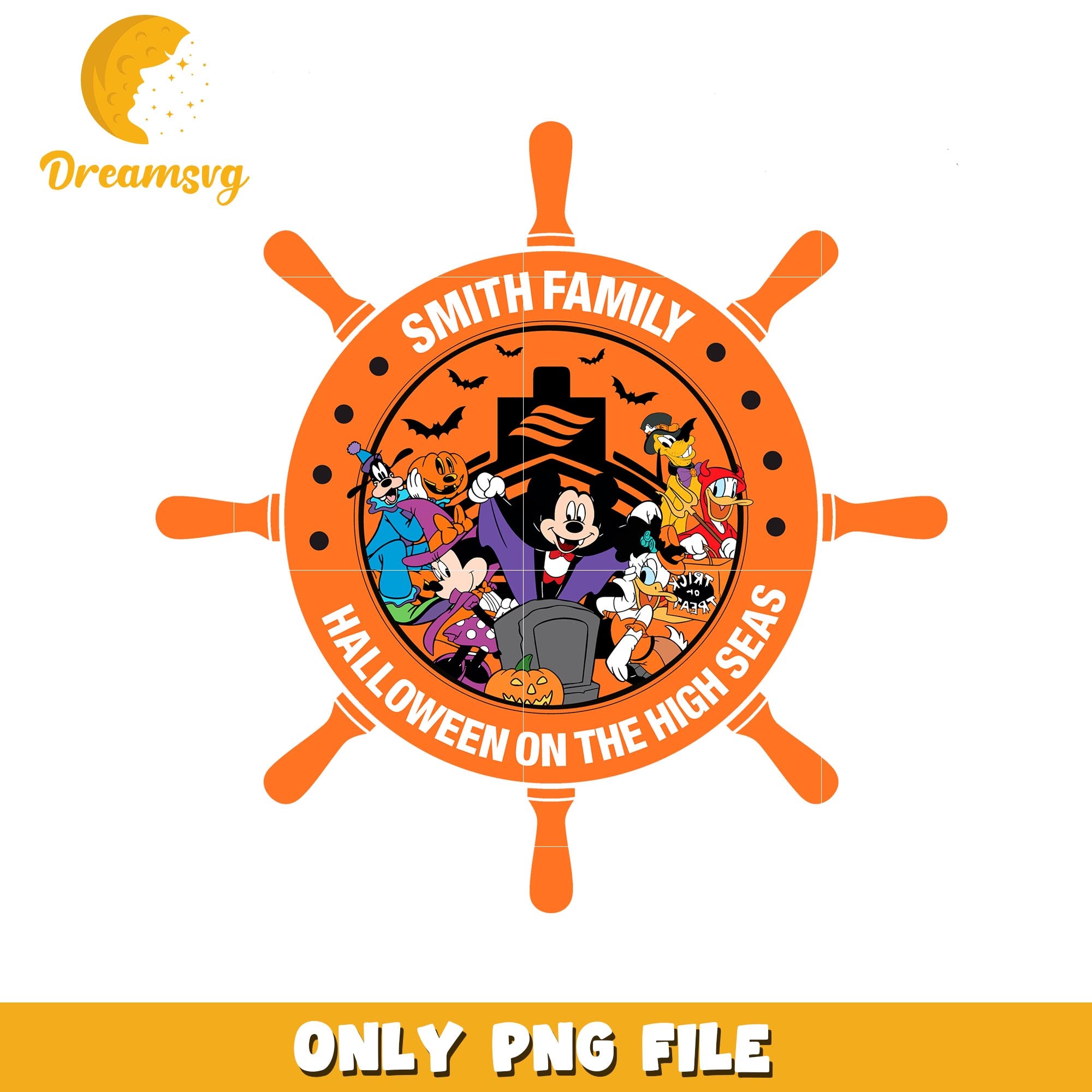 Halloween on the high seas wheel png, Disney friends halloween vibes png