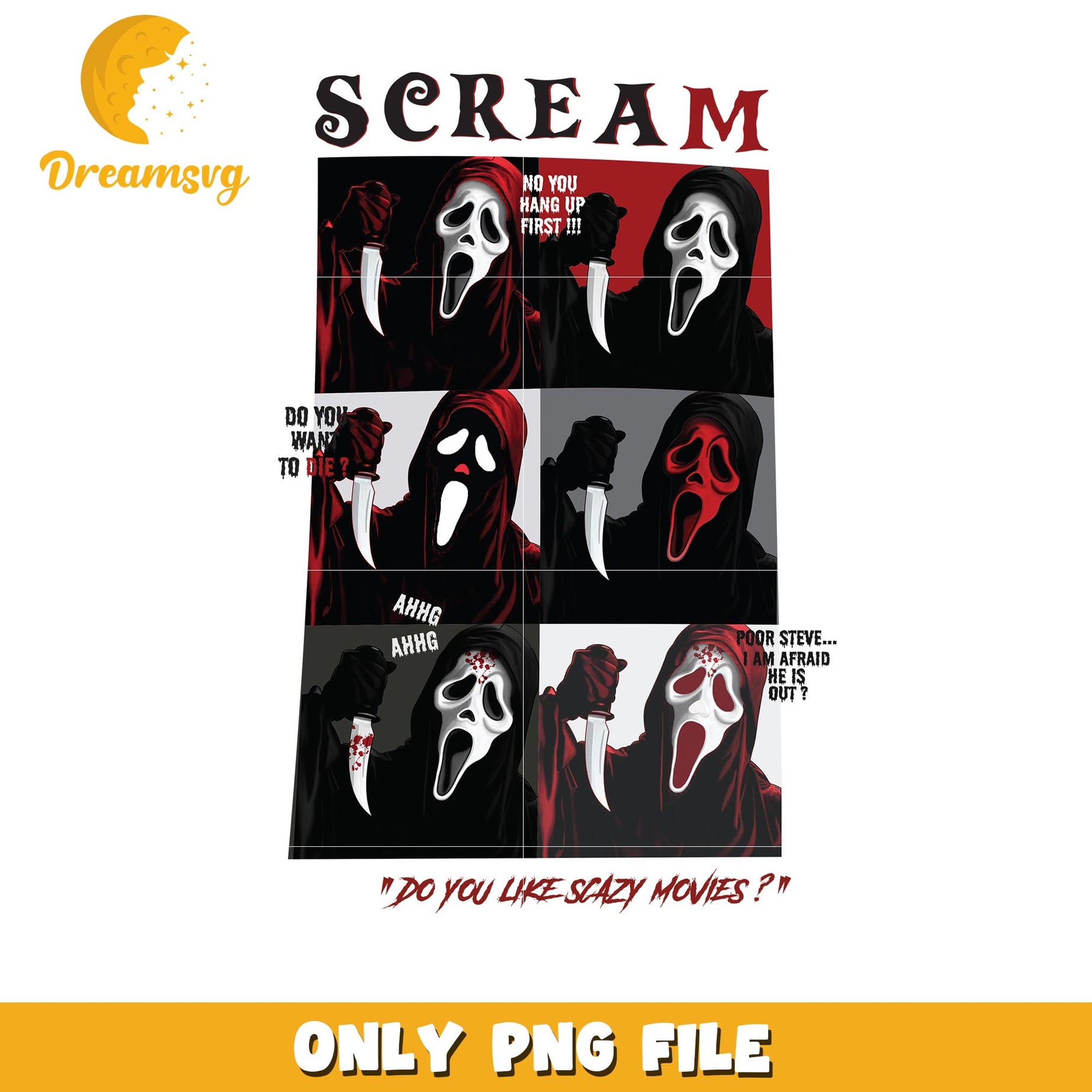 Halloween scream face killers png, Horror movies killers png