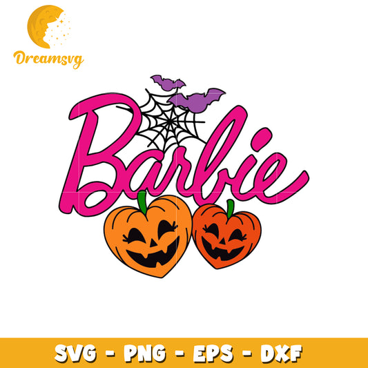 Halloween barbie plumpkin heart svg, barbie svg, plumpkin svg