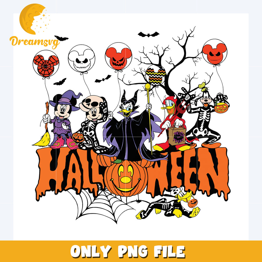 Halloween disney characters png, disney plus png, disney world png