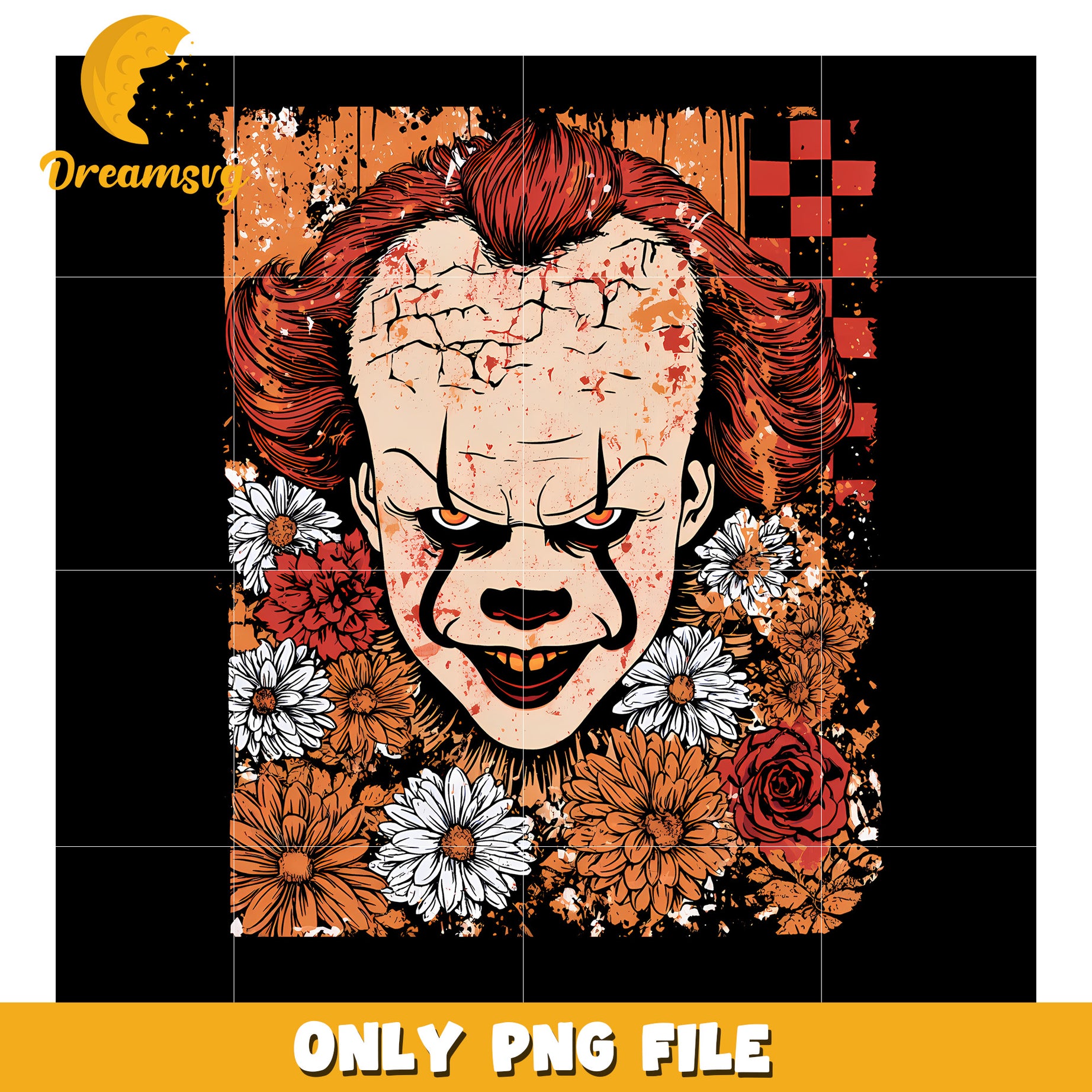 Halloween fall clown design png, halloween png, halloween season png