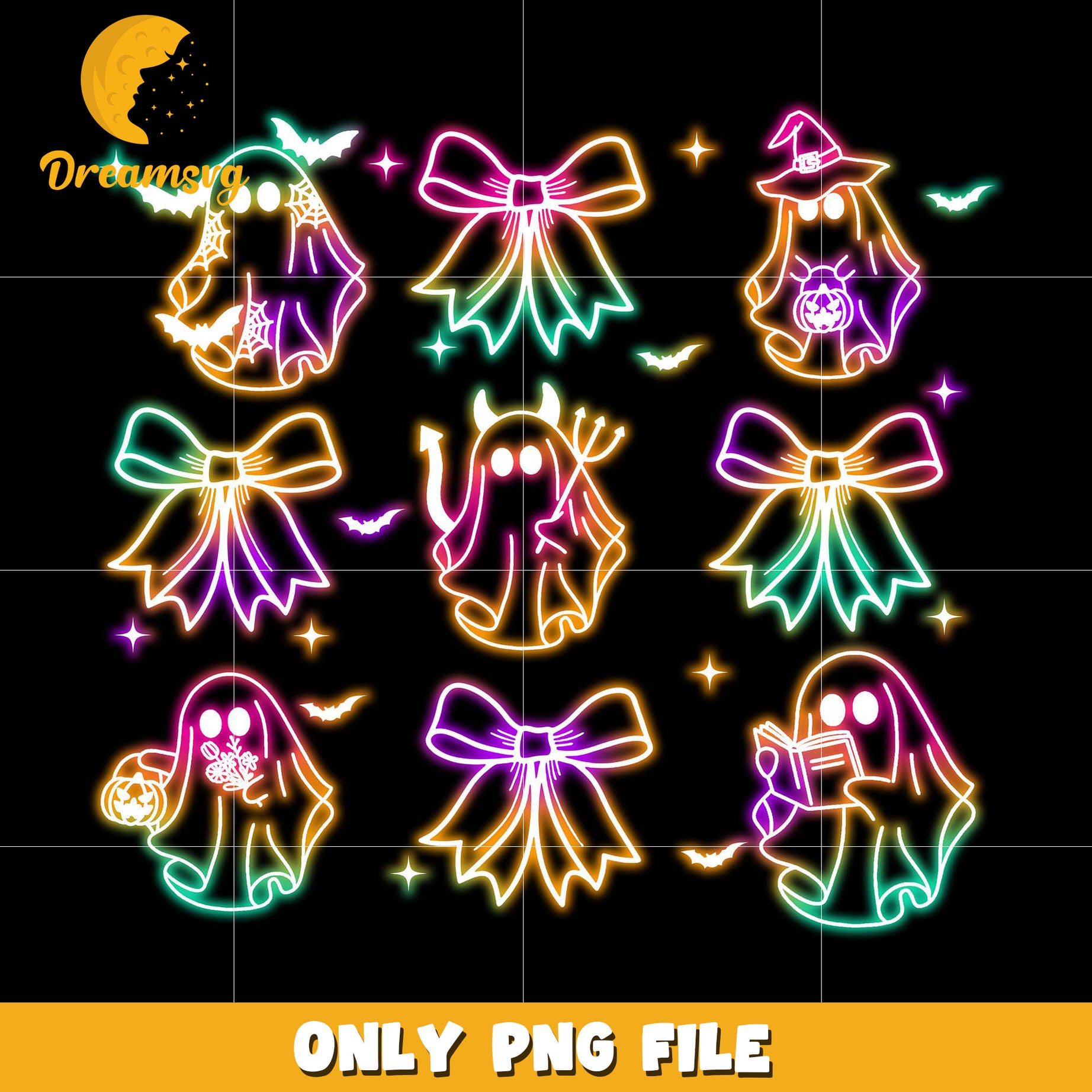 Halloween ghoul neon png, halloween characters​ png, halloween design png