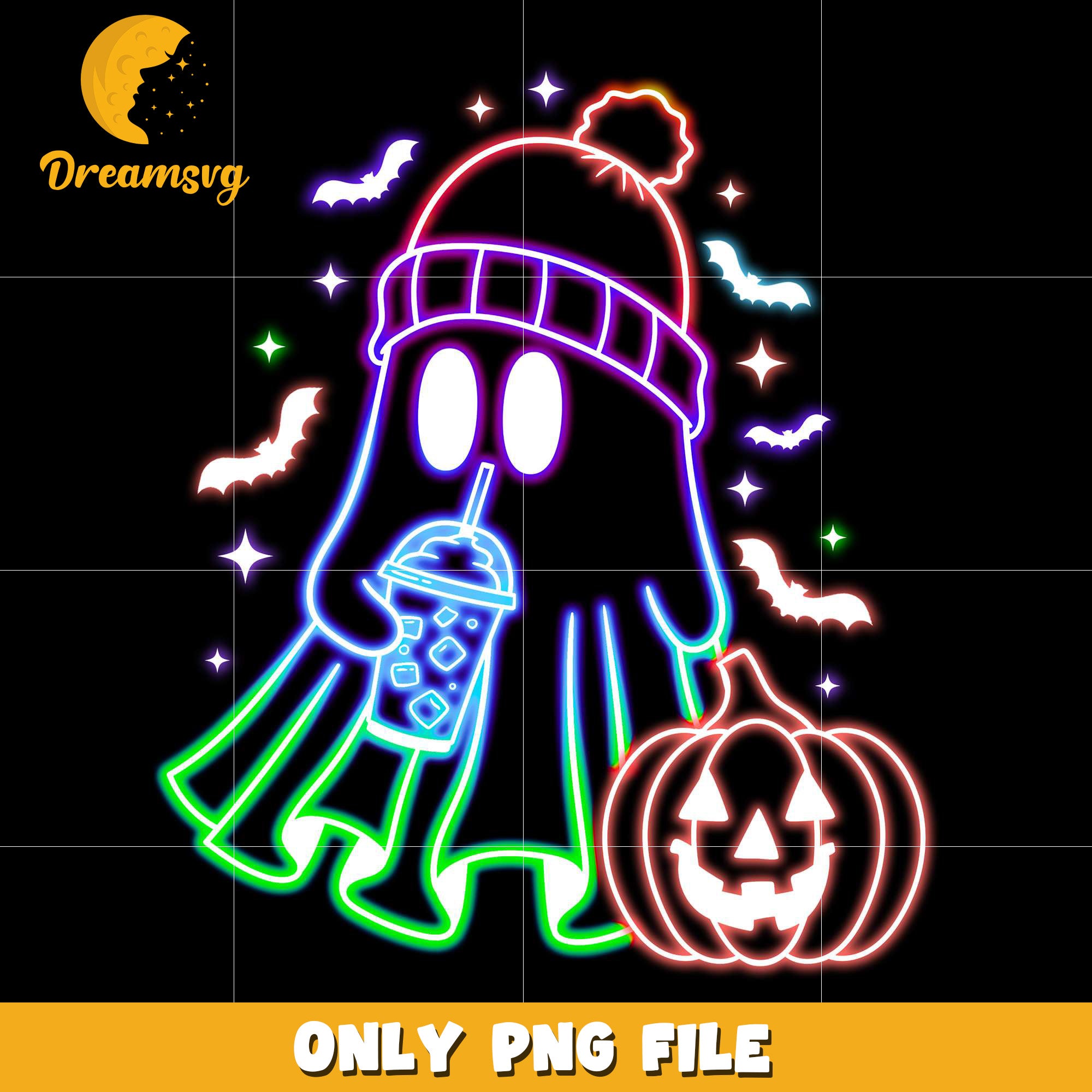 Halloween ghoul neon png, spooky autumn​ png, trick or treat png