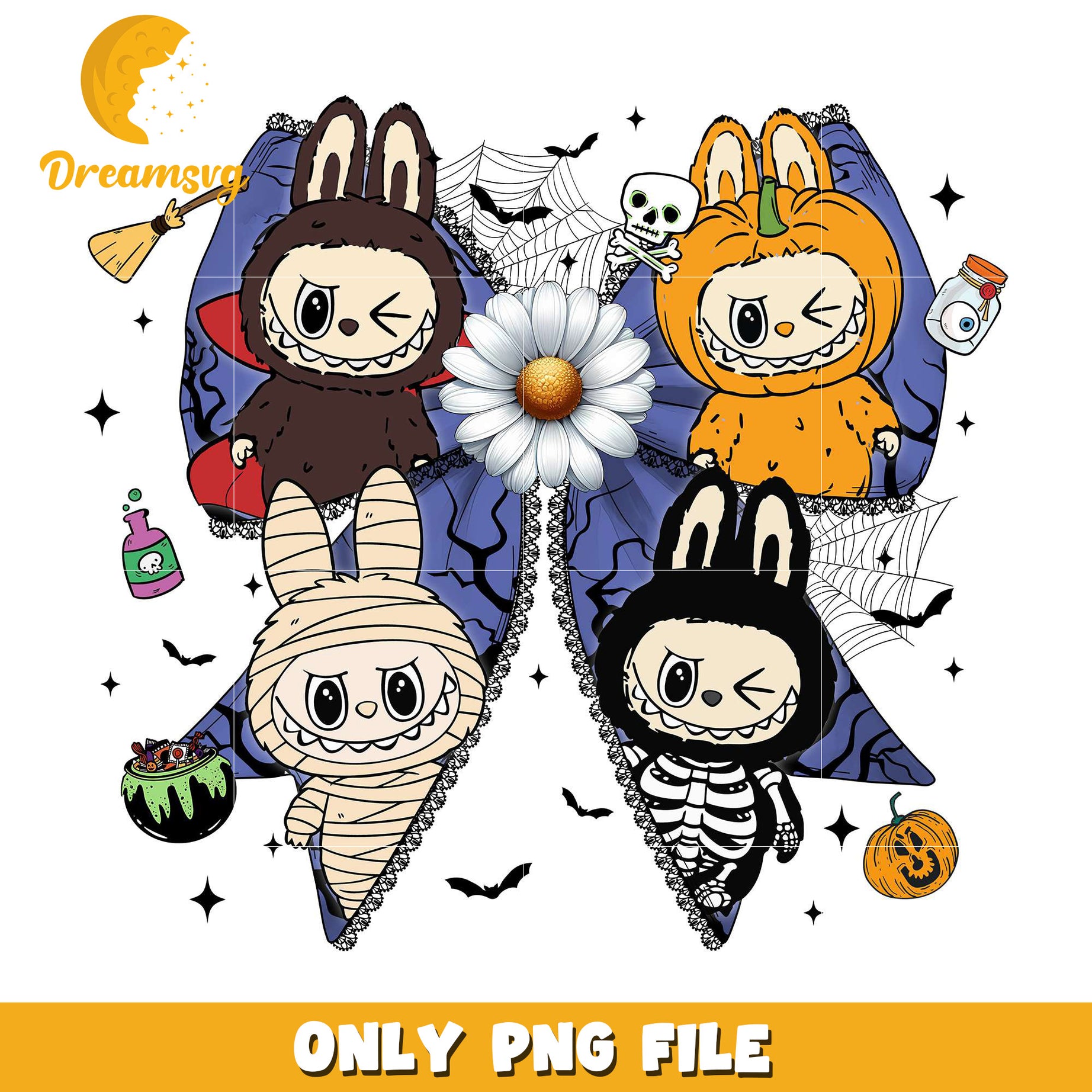 Halloween labubu bowtie png, halloween costumes png, spirit halloween​ png