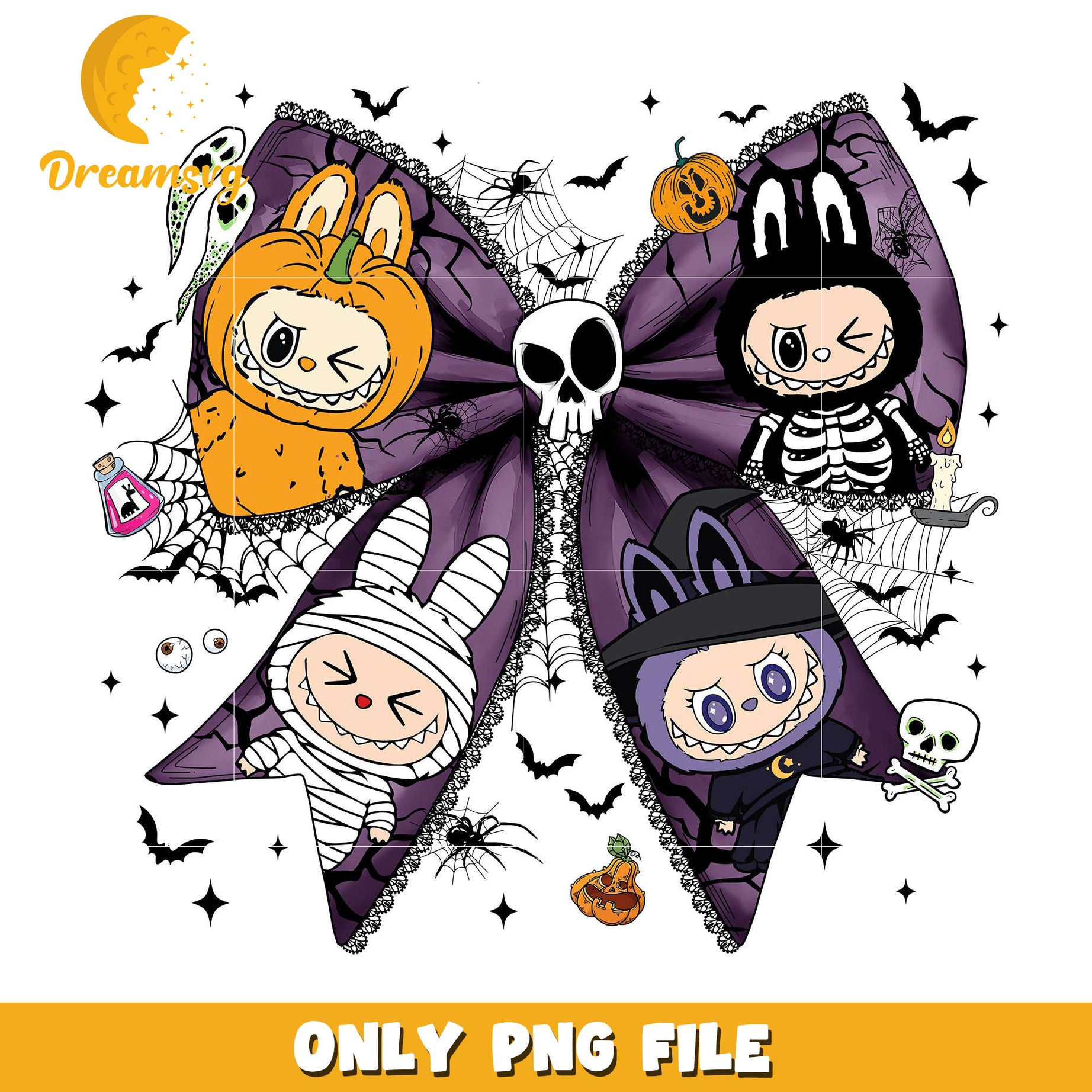 Halloween labubu bowtie png, halloween kills​ halloween ends​ png