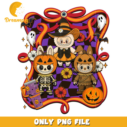 Halloween labubu png, halloween pumpkin png, spooky halloween​​ png
