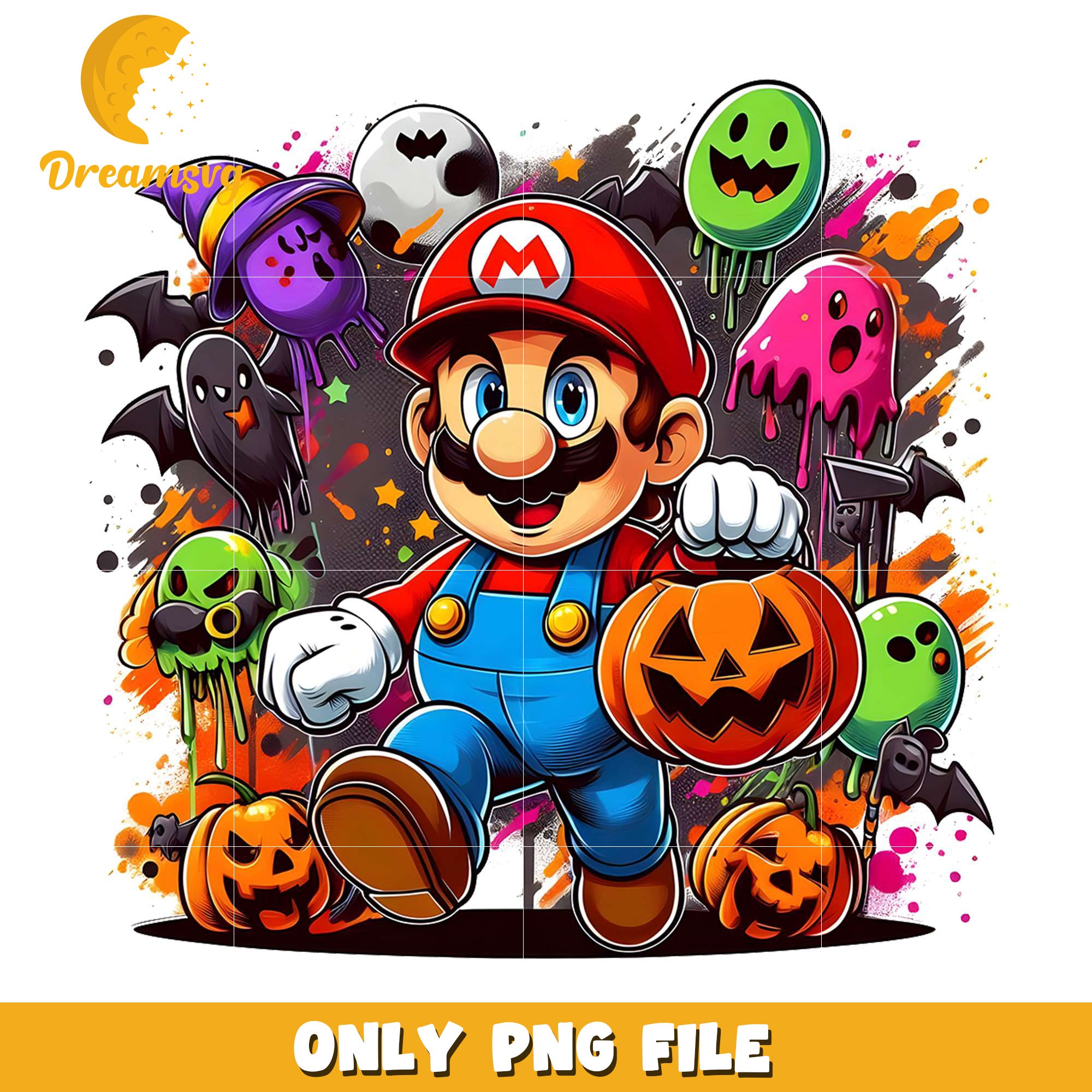 Halloween mario png, halloween​​​​ toys png, cartoon characters png