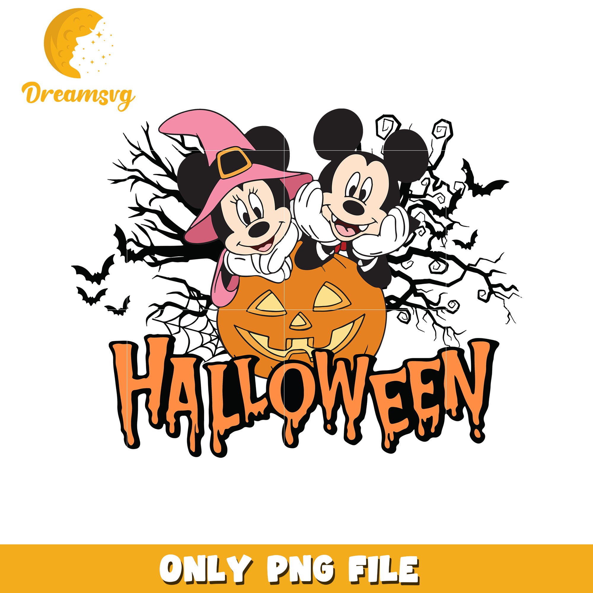 Halloween mickey and minnie design png, horror characters png, horror cartoons png