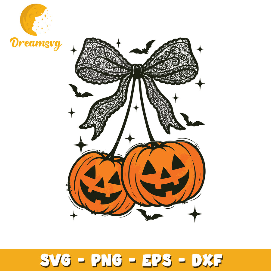 Halloween pumpkin cherry svg, halloween candy svg, halloween characters svg