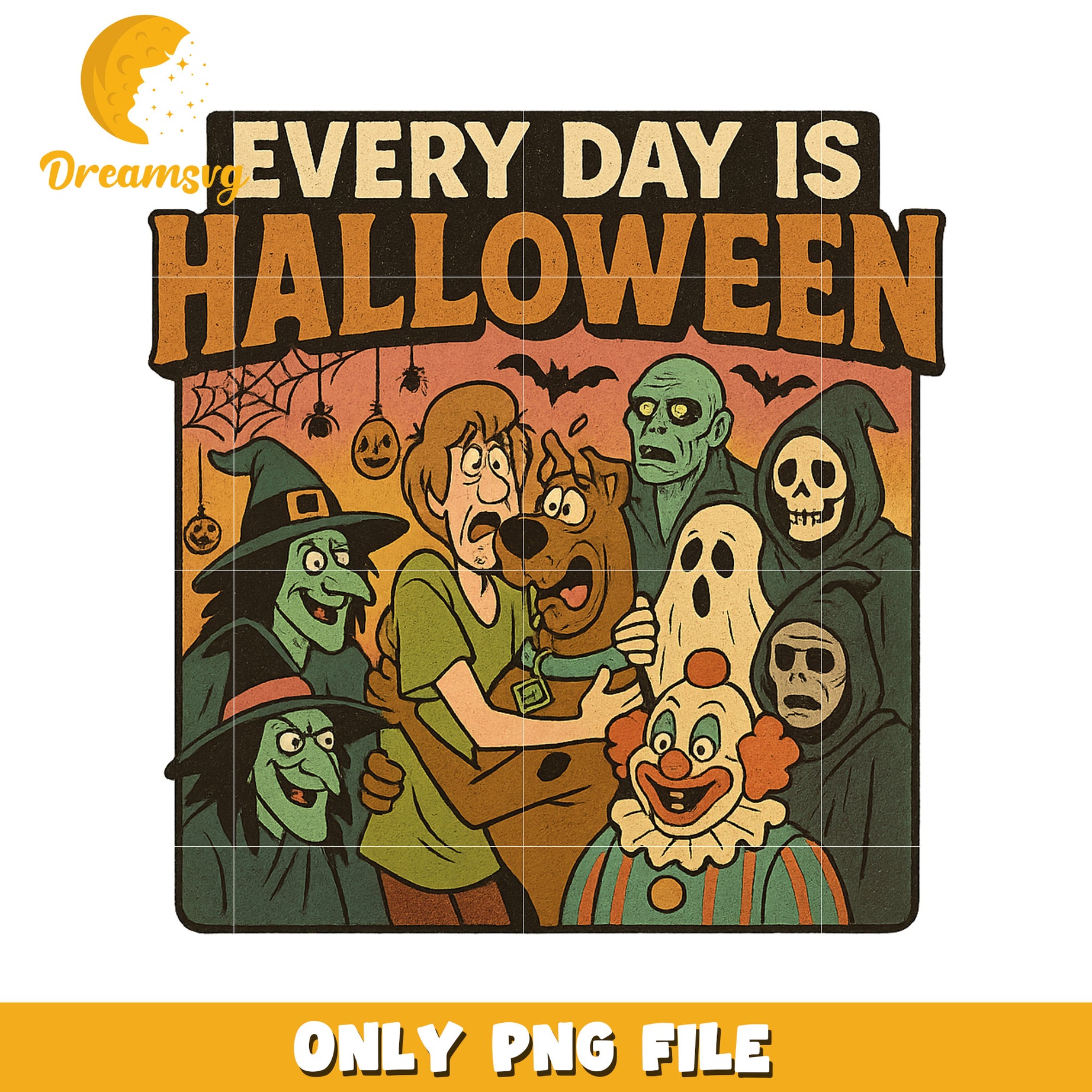 Halloween scooby doo design png, scary scooby doo png, halloween scooby doo png