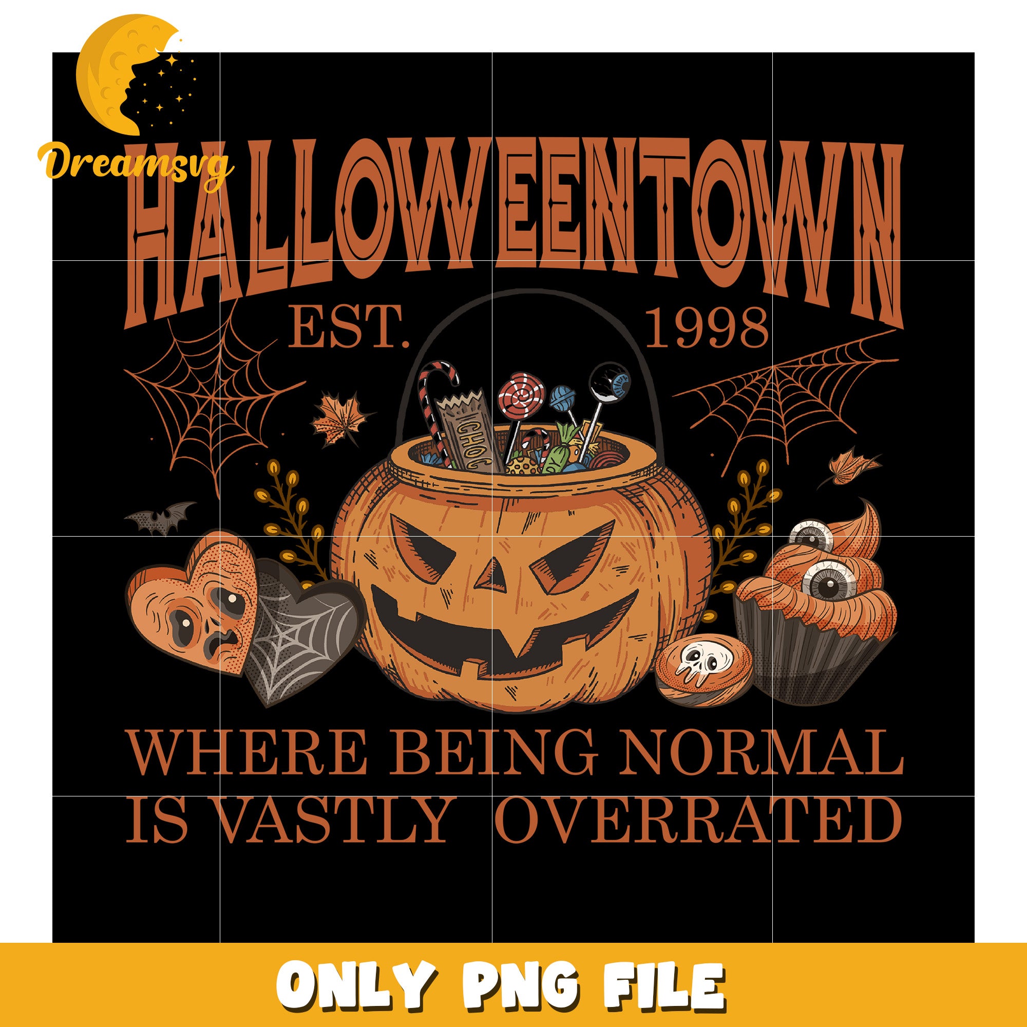 Halloween town design png, halloween town png, halloween png