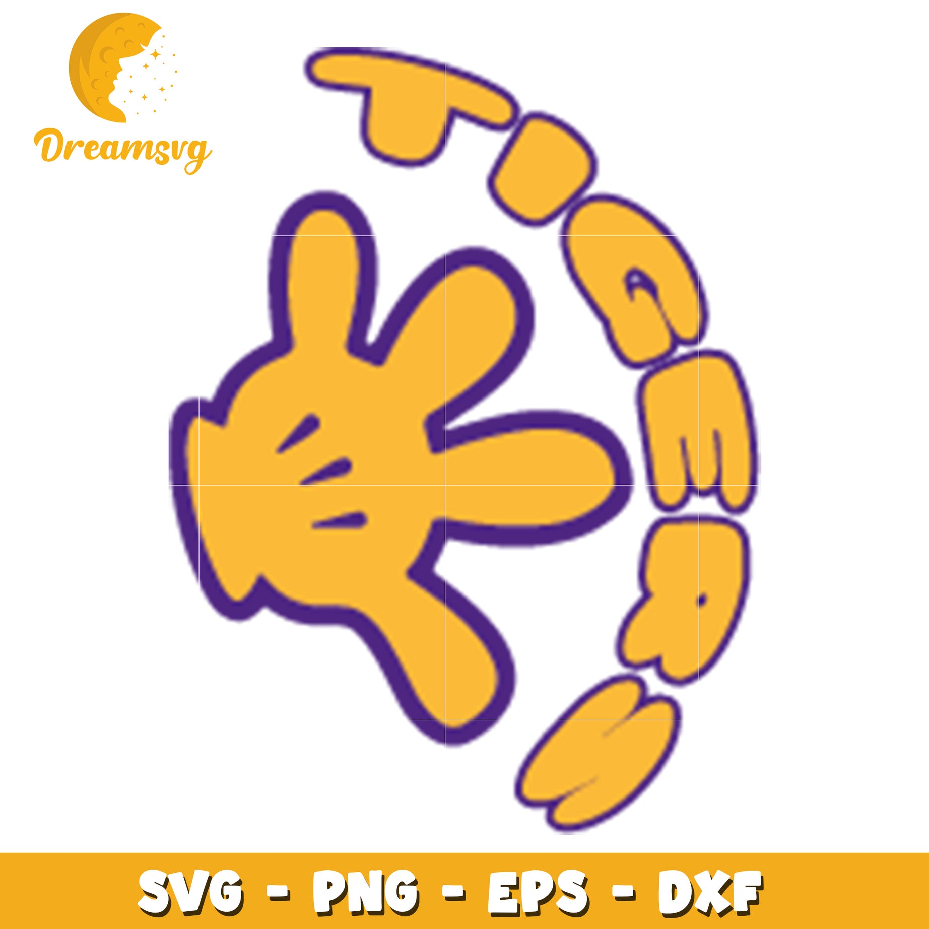 Hand Glove Tigger SVG PNG EPS DXF