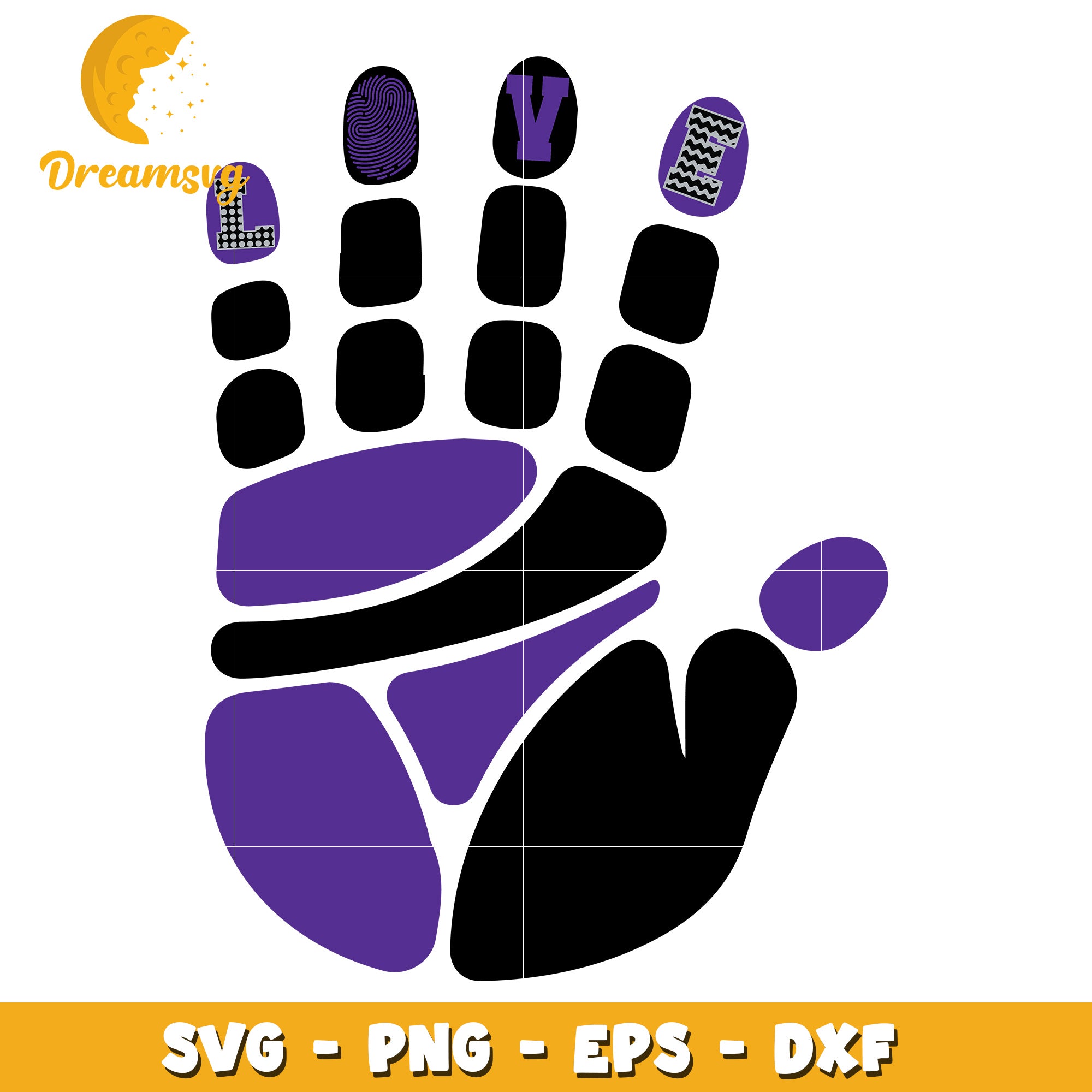 Handprint Love SVG Cut File