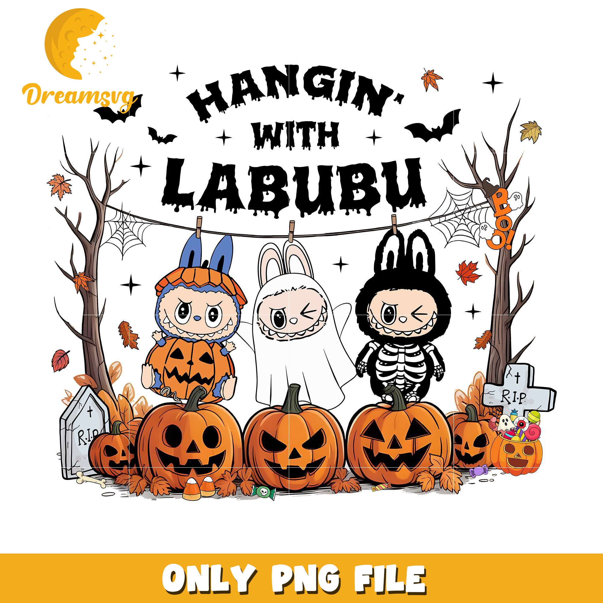Hangin with labubu png, halloween cartoons​ png, halloween movies​ png