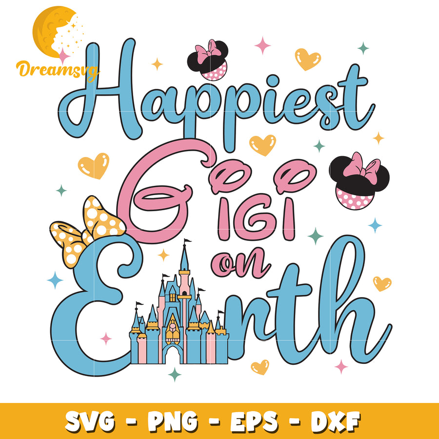 Happiest Gigi on Earth Disney Castle SVG Design for Crafting
